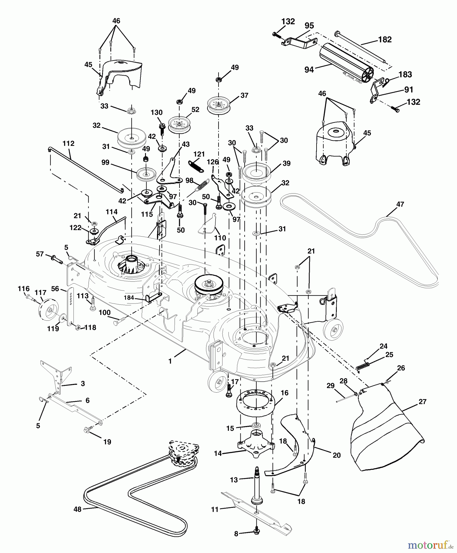 Husqvarna Rasen und Garten Traktoren GTH 2548 (954572134) (LOGT25H48B) - Husqvarna Garden Tractor (2004-02 & After) Mower Deck