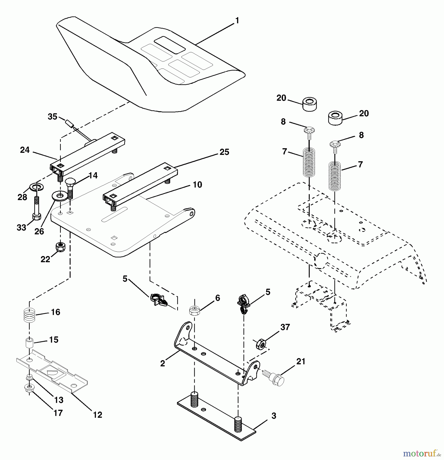 Husqvarna Rasen und Garten Traktoren GTH 2548 (954572134) (LOGT25H48B) - Husqvarna Garden Tractor (2004-02 & After) Seat Assembly