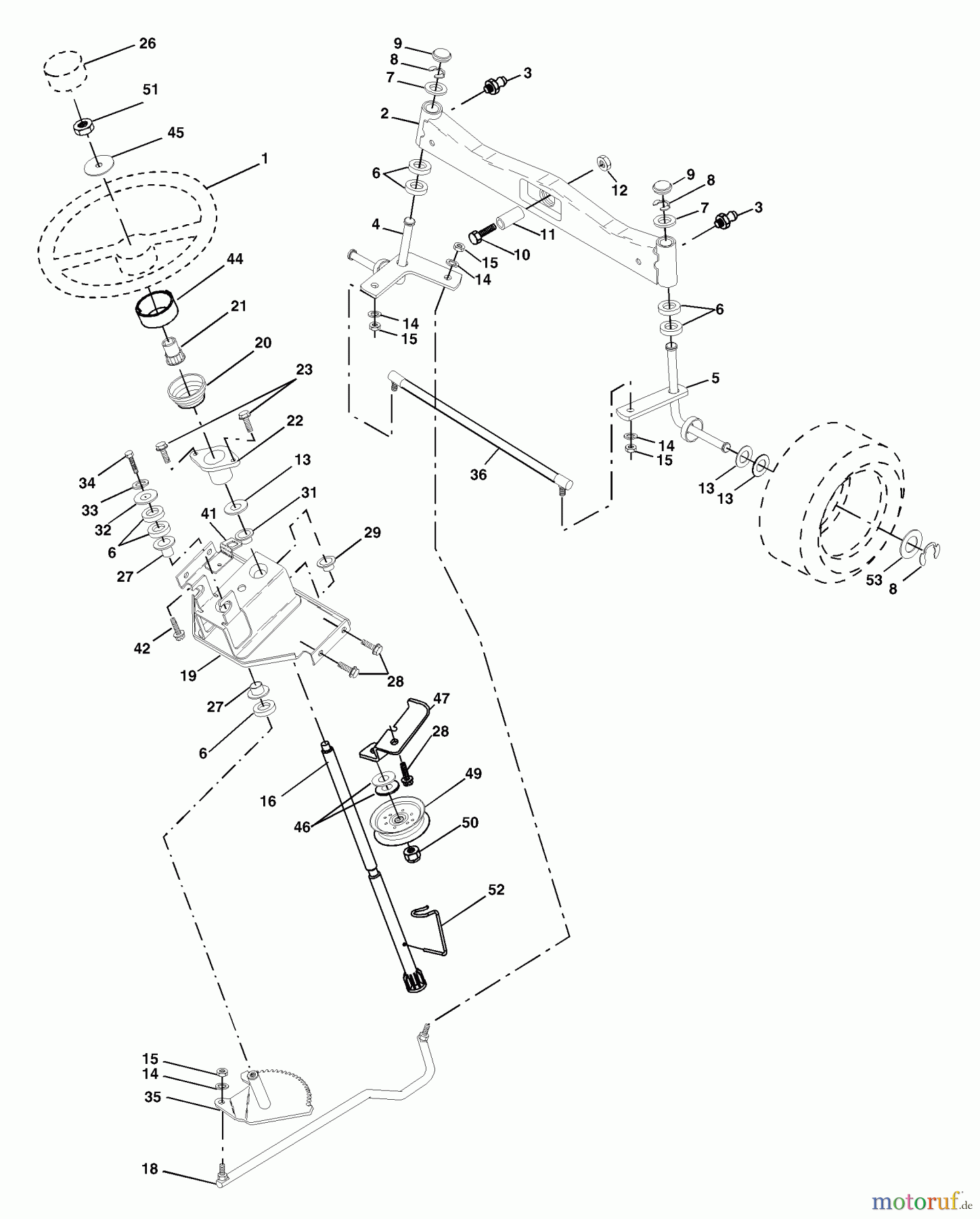 Husqvarna Rasen und Garten Traktoren GTH 2548 (954572134) (LOGT25H48B) - Husqvarna Garden Tractor (2004-02 & After) Steering Assembly