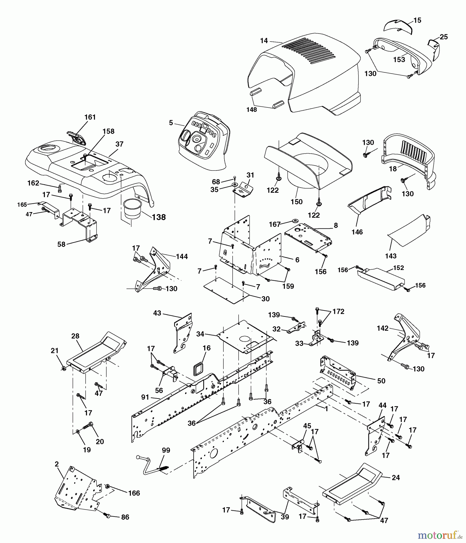Husqvarna Rasen und Garten Traktoren GTH 2548 (960230003) (917.279100) - Husqvarna Garden Tractor (2004-12 & After) (Sears Craftsman) Chassis And Enclosures