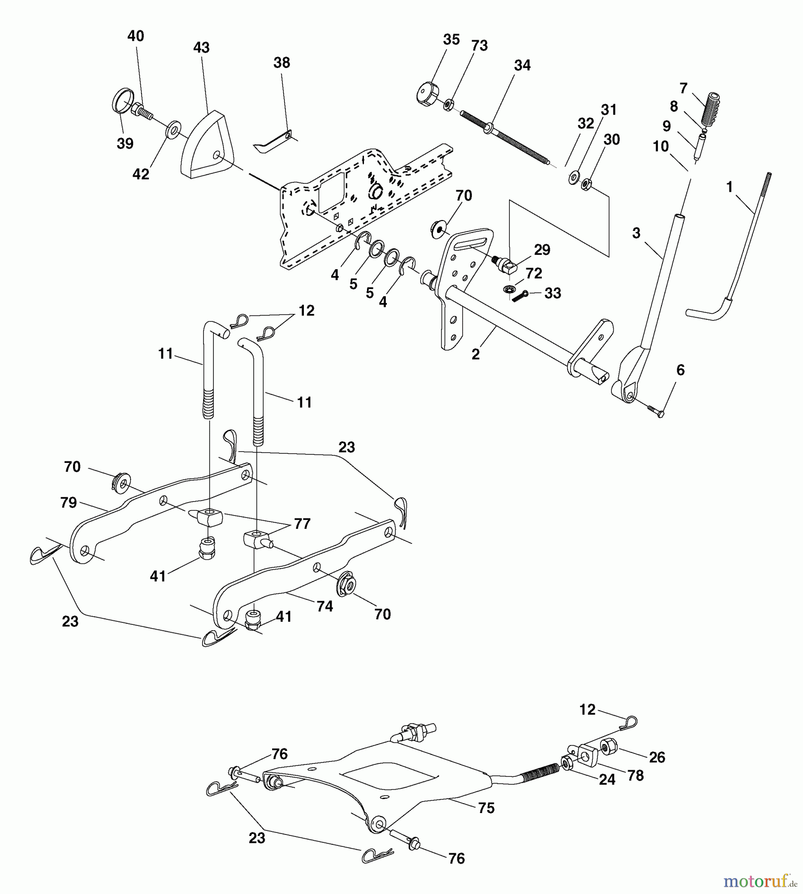 Husqvarna Rasen und Garten Traktoren GTH 2548 (960230003) (917.279100) - Husqvarna Garden Tractor (2004-12 & After) (Sears Craftsman) Lift Assembly