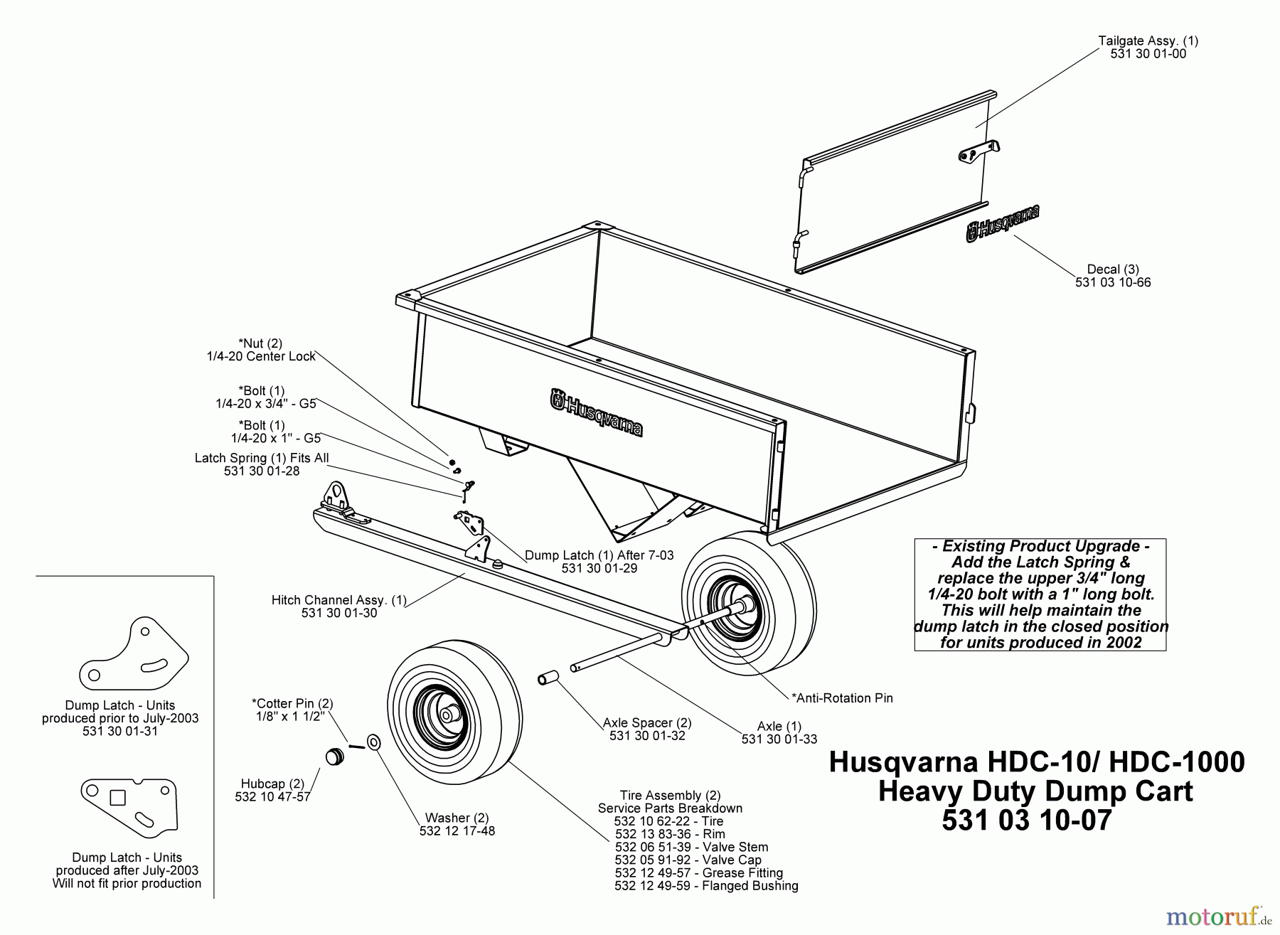 Husqvarna Zubehör, Rasenmäher / Mäher HDC-1000 - Husqvarna Dump Cart (2003-07 & After) Heavy Duty Dump Cart