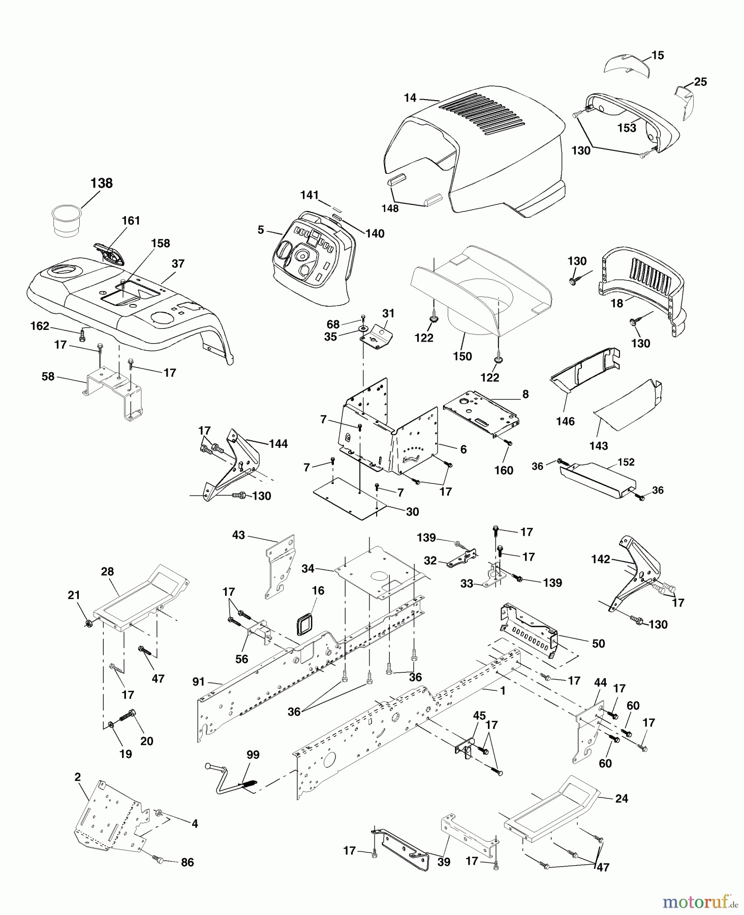 Husqvarna Rasen und Garten Traktoren GTH 2548 XPA (954567895) - Husqvarna Garden Tractor (2001-12 & After) Chassis And Enclosures