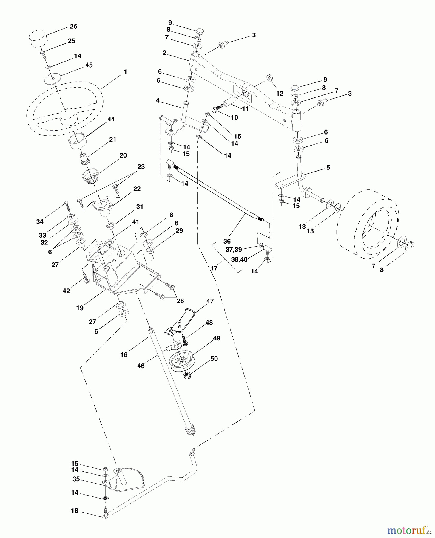 Husqvarna Rasen und Garten Traktoren GTH 2548 XPA (954567895) - Husqvarna Garden Tractor (2001-12 & After) Steering Assembly