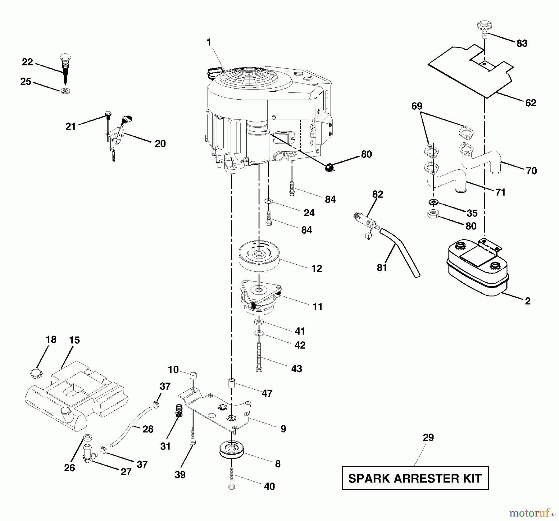 Husqvarna Rasen und Garten Traktoren GTH 2548 XPB (954567895) - Husqvarna Garden Tractor (2002-10 & After) Engine