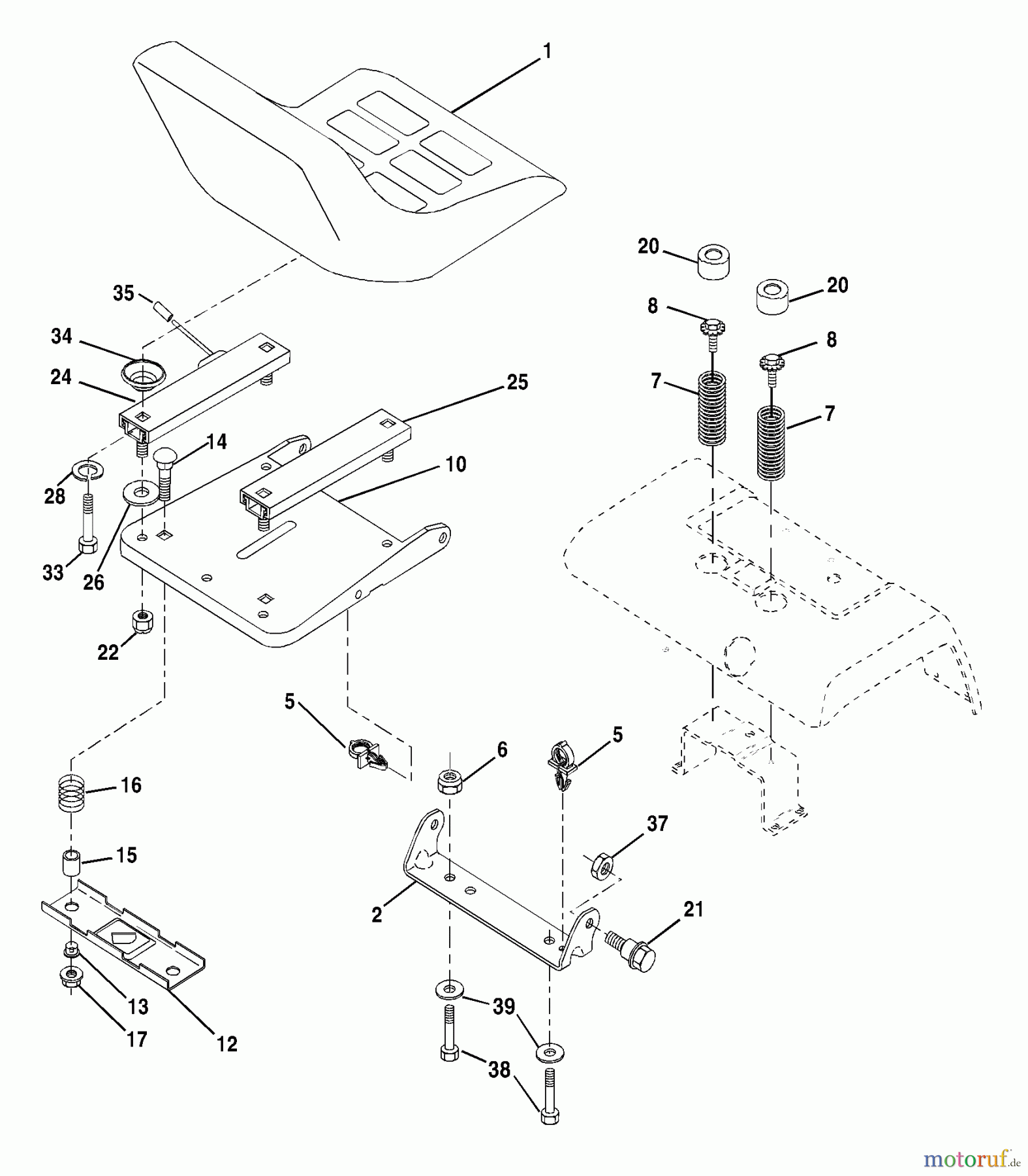 Husqvarna Rasen und Garten Traktoren GTH 2548 XPB (954567895) - Husqvarna Garden Tractor (2002-10 & After) Seat Assembly