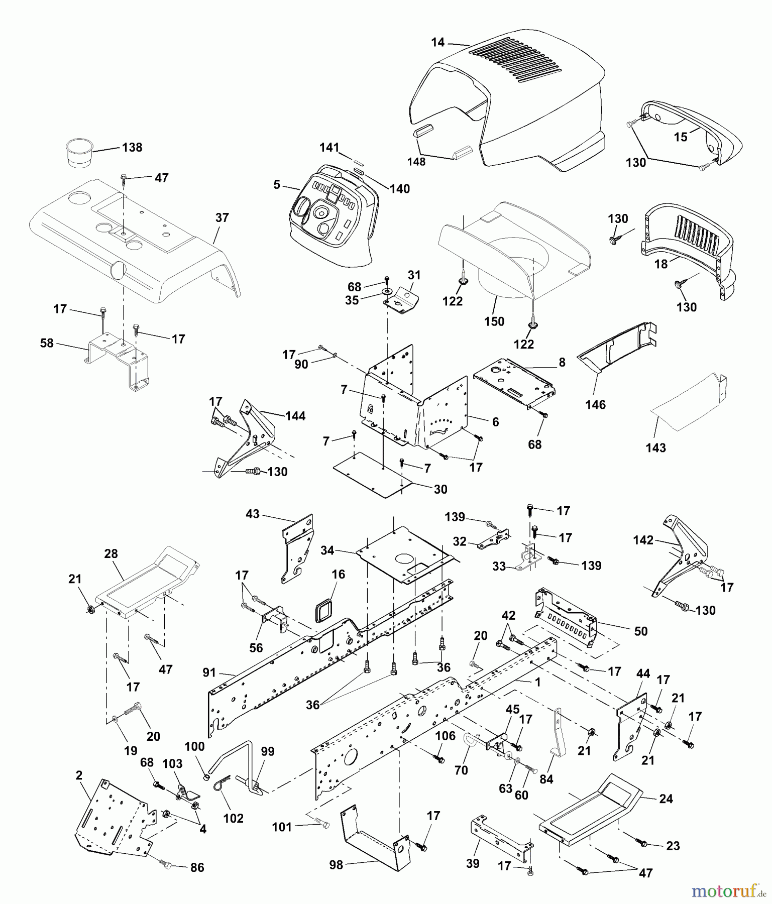 Husqvarna Rasen und Garten Traktoren GTH 2550 A (954567109) - Husqvarna Garden Tractor (2001-01 & After) Chassis And Enclosures
