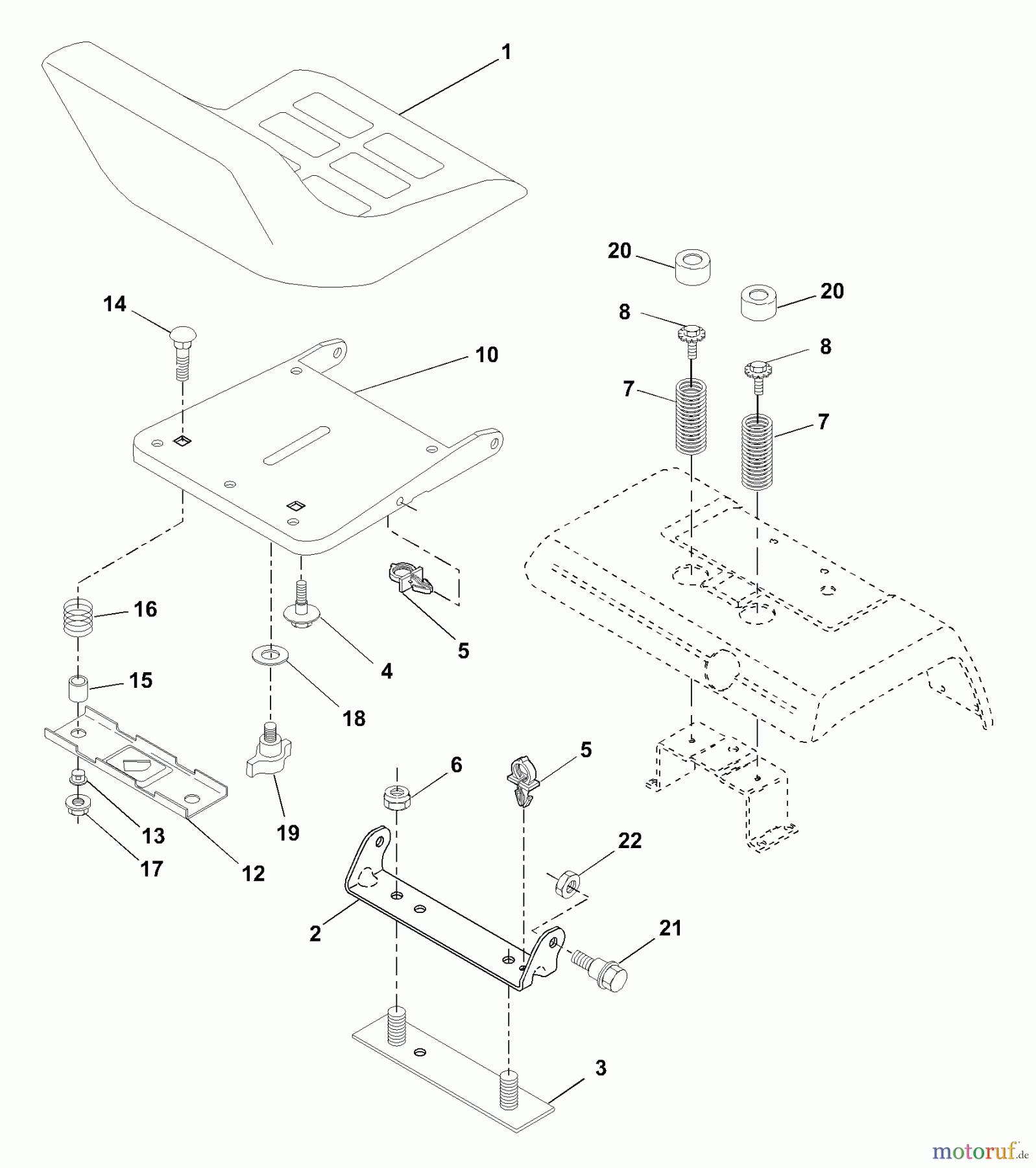Husqvarna Rasen und Garten Traktoren GTH 2550 A (954567109) - Husqvarna Garden Tractor (2001-01 & After) Seat Assembly