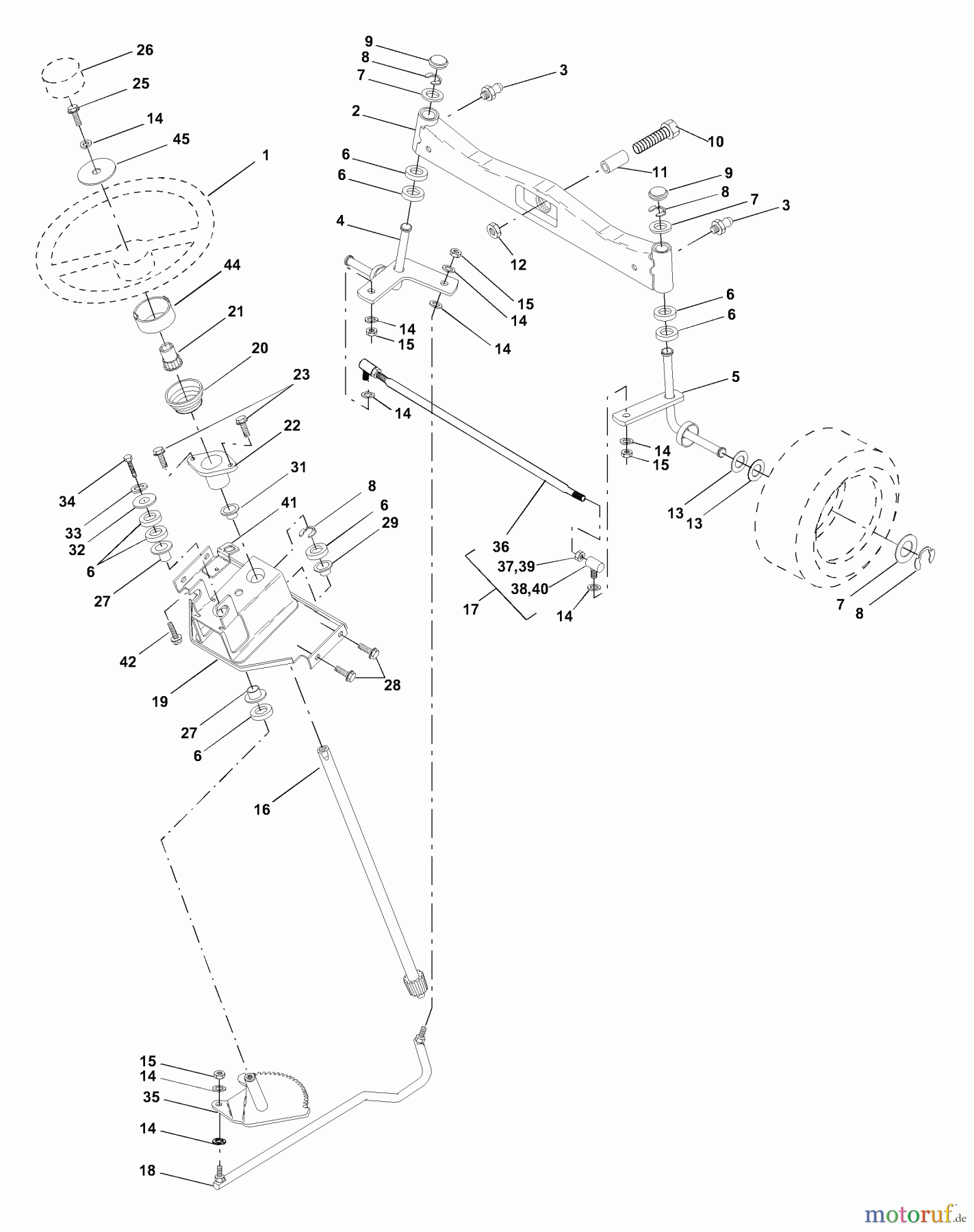 Husqvarna Rasen und Garten Traktoren GTH 2550 B (954567109) - Husqvarna Garden Tractor (2001-02 & After) Steering Assembly