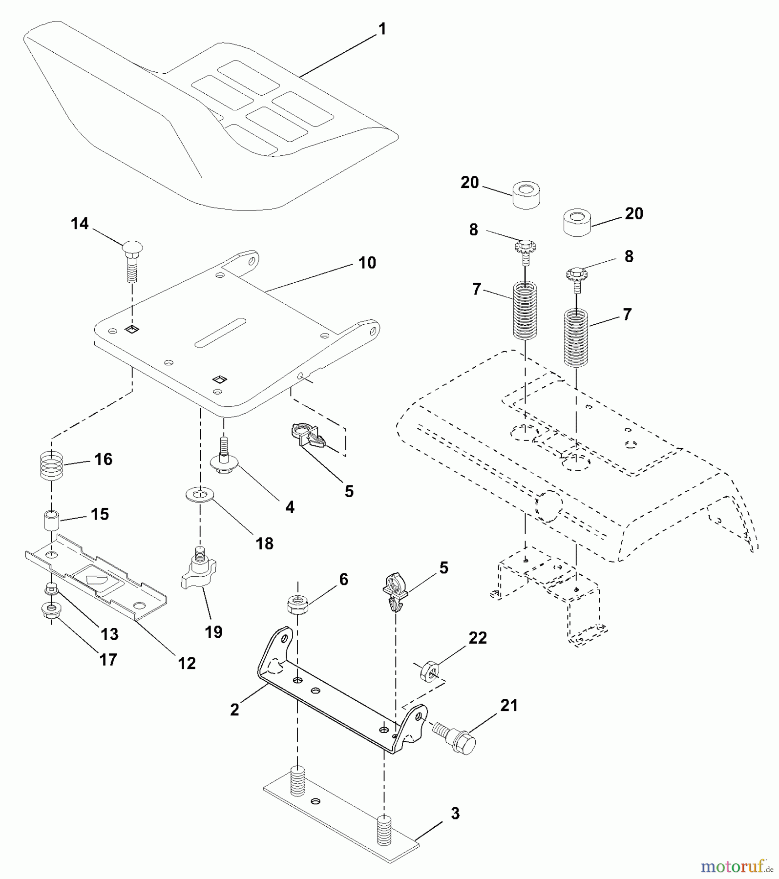 Husqvarna Rasen und Garten Traktoren GTH 2550 XPB (954567116) - Husqvarna Garden Tractor (2001-02 & After) Seat Assembly