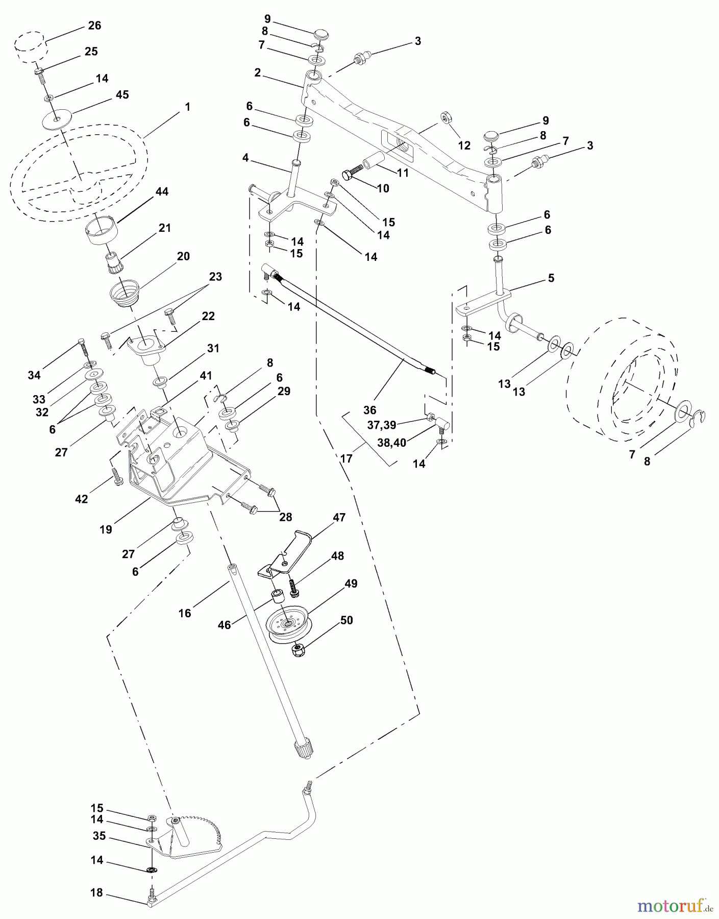 Husqvarna Rasen und Garten Traktoren GTH 2550 XPB (954567116) - Husqvarna Garden Tractor (2001-02 & After) Steering Assembly