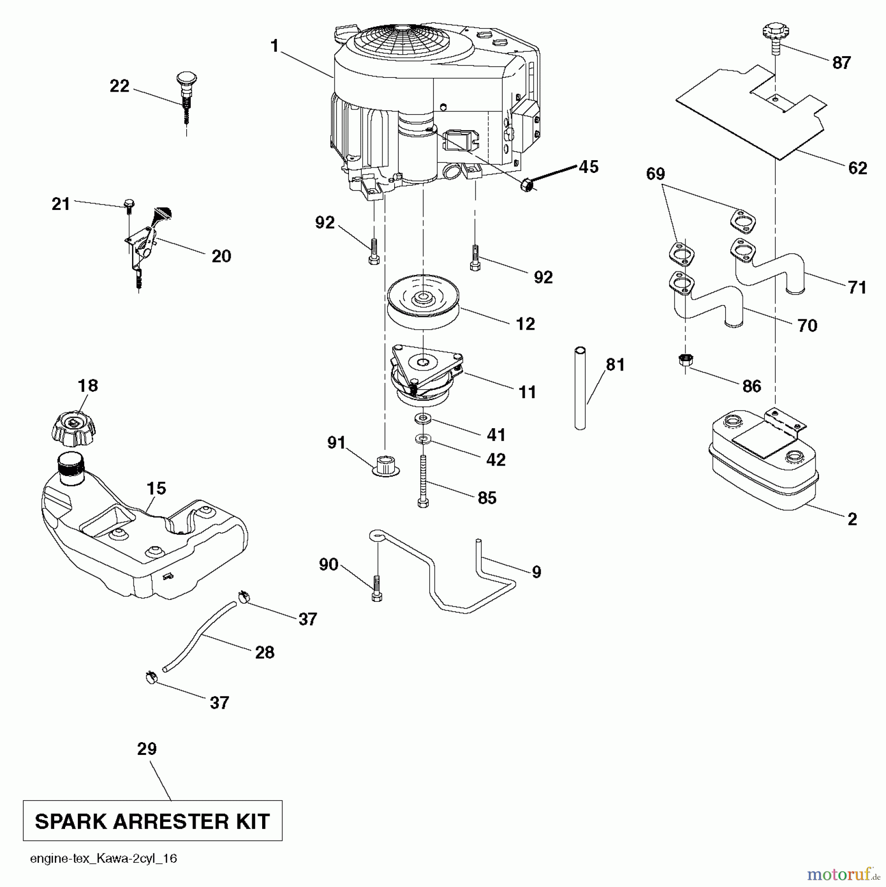 Husqvarna Rasen und Garten Traktoren GTH 263T (96041022600) - Husqvarna Garden Tractor (2011-04 & After) ENGINE