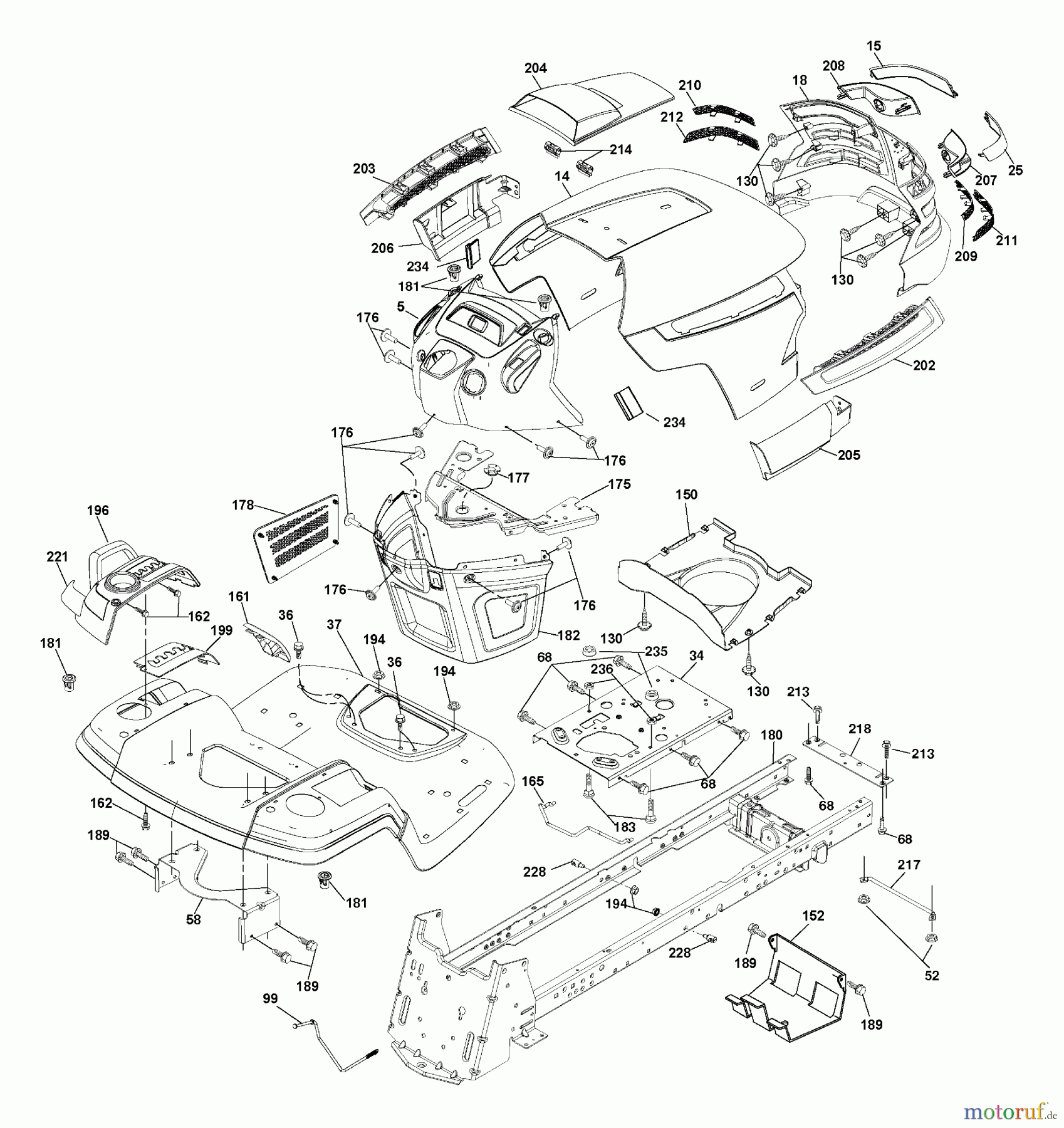 Husqvarna Rasen und Garten Traktoren GTH 2648 (96043003000) - Husqvarna Garden Tractor (2006-12 & After) Chassis