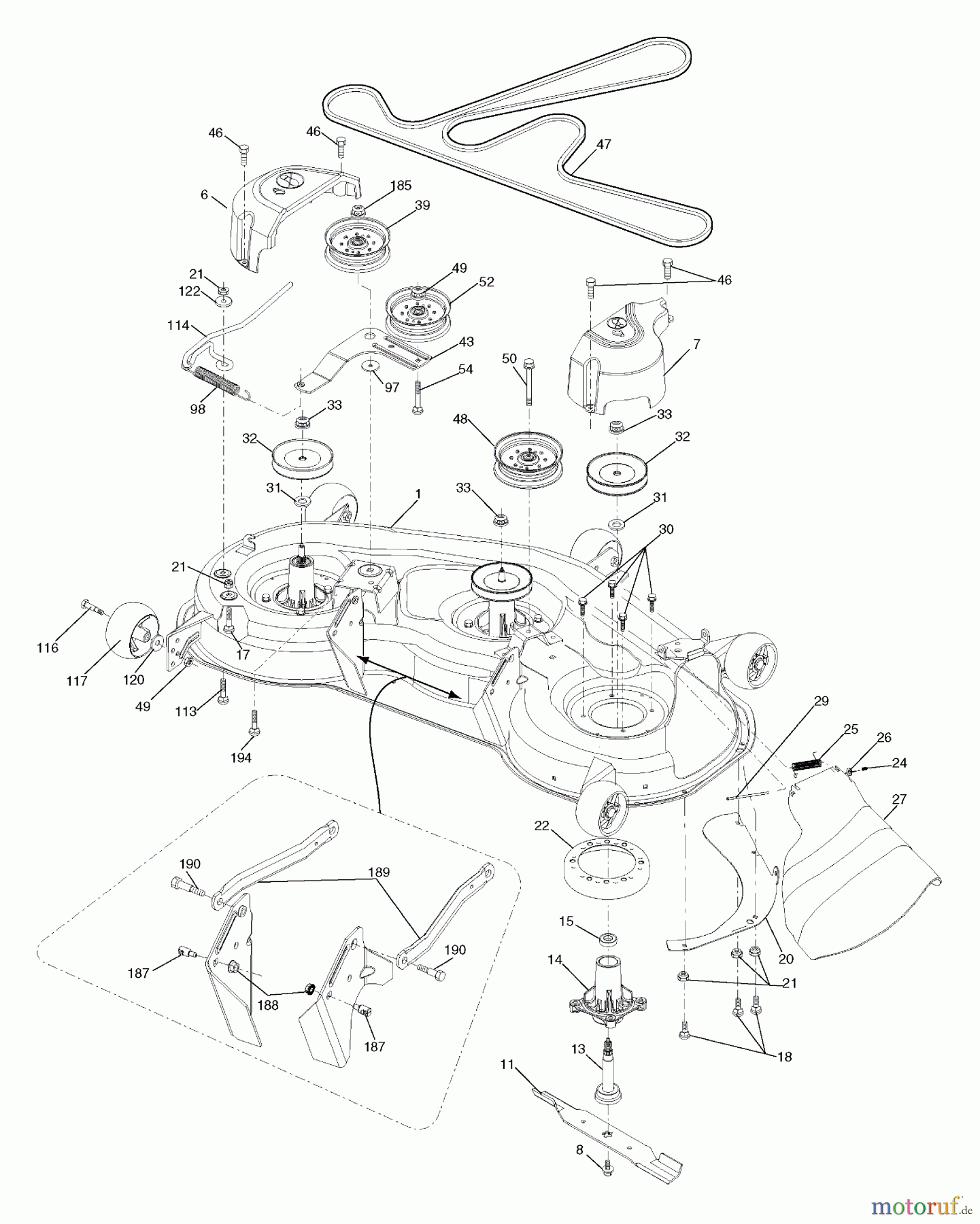 Husqvarna Rasen und Garten Traktoren GTH 2648 (96043003000) - Husqvarna Garden Tractor (2006-12 & After) Mower Deck