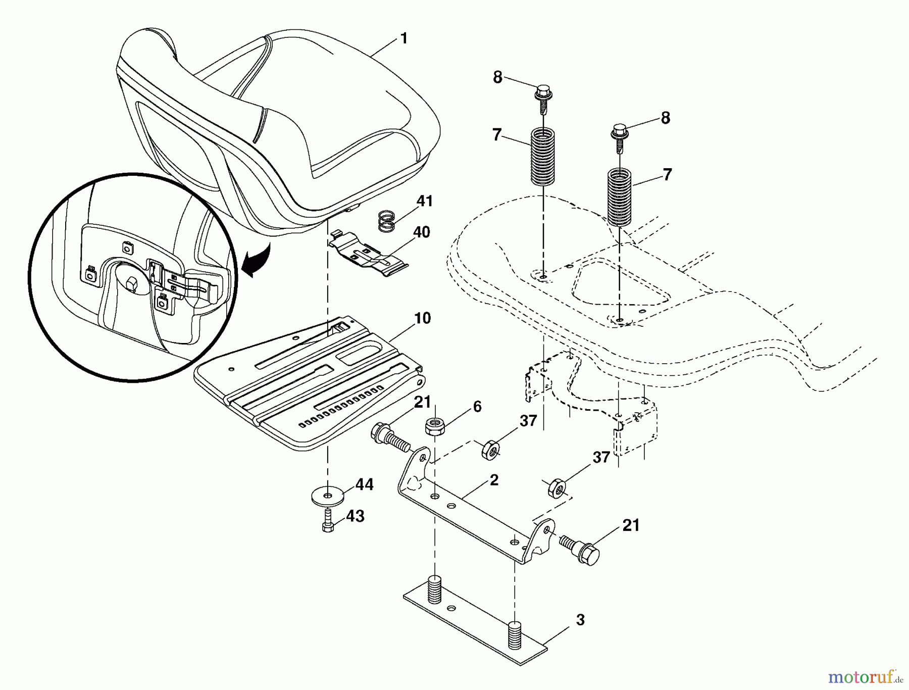 Husqvarna Rasen und Garten Traktoren GTH 2648 (96043003000) - Husqvarna Garden Tractor (2006-12 & After) Seat Assembly