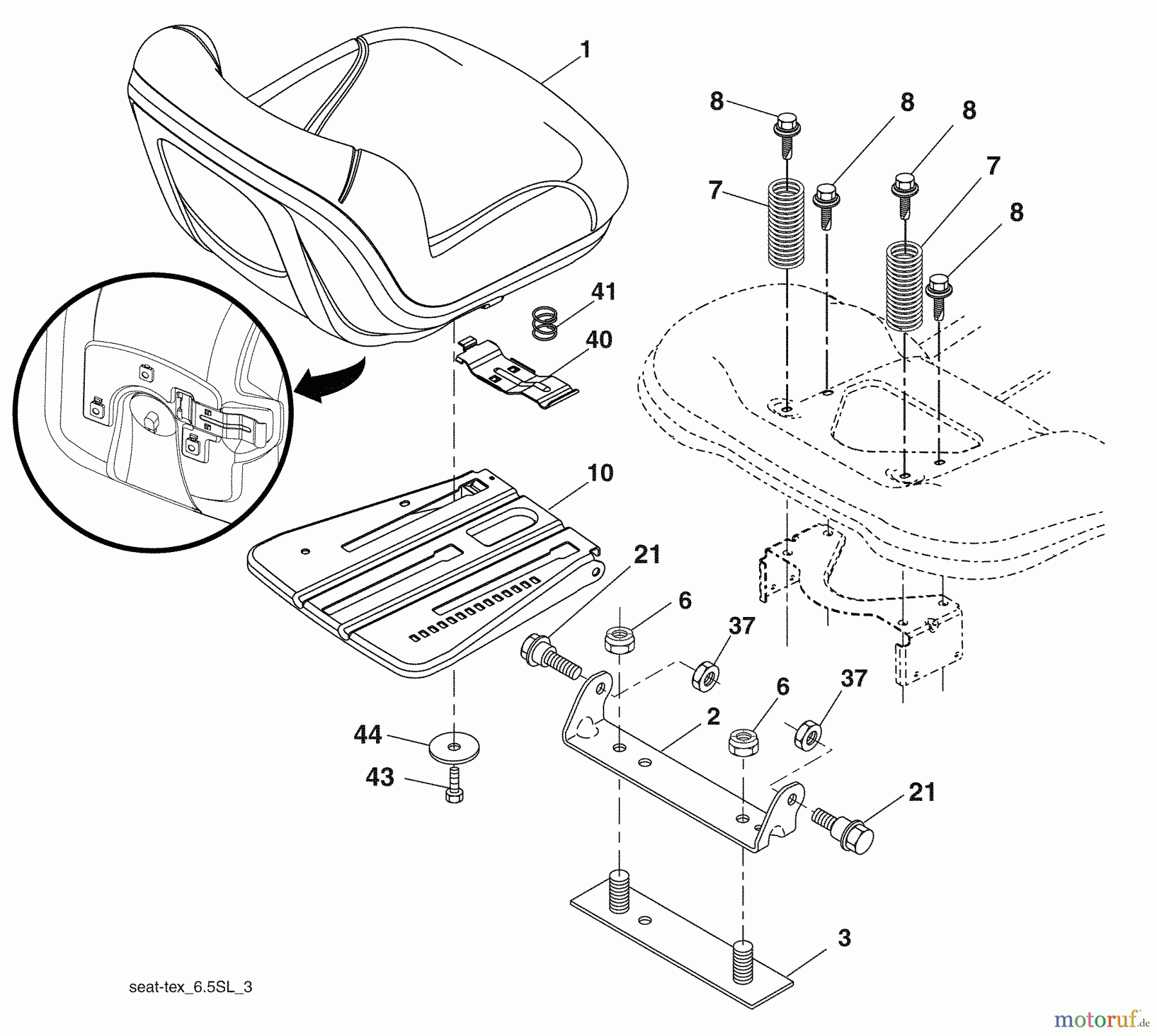 Husqvarna Rasen und Garten Traktoren GTH 2648 (96043003001) - Husqvarna Garden Tractor (2008-01 & After) Seat Assembly