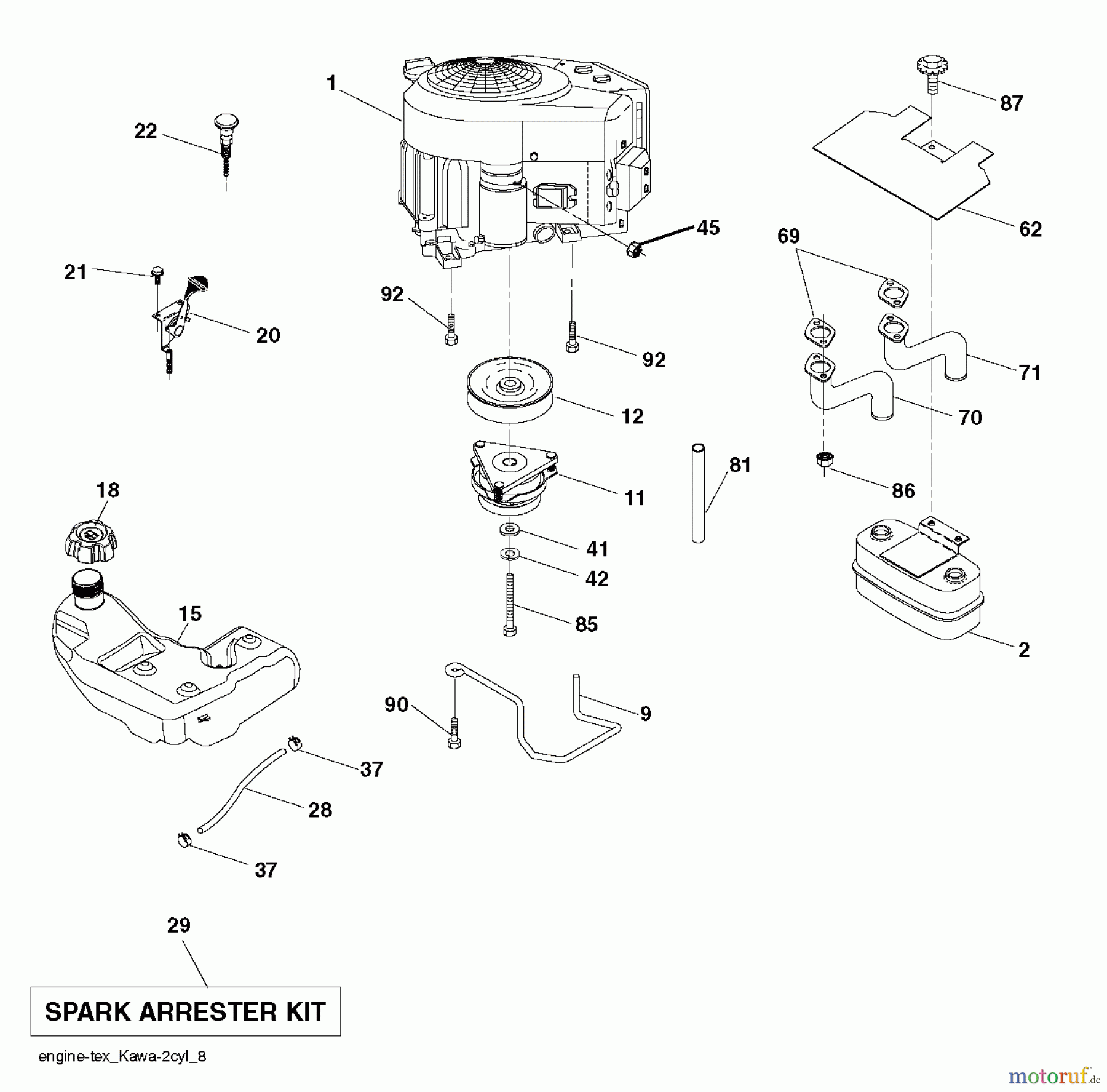 Husqvarna Rasen und Garten Traktoren GTH 264T (96041031000) - Husqvarna Garden Tractor (2012-10 & After) ENGINE