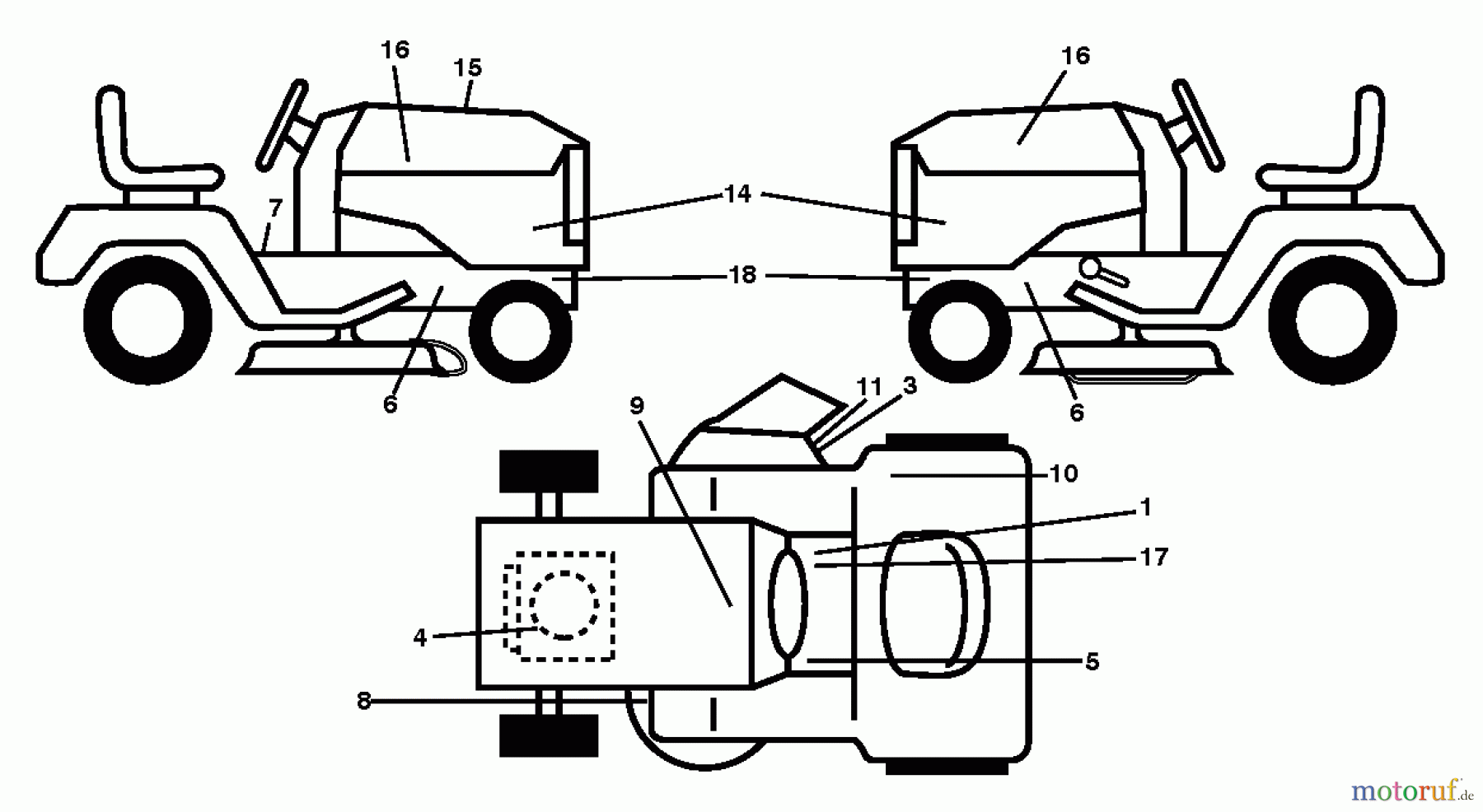 Husqvarna Rasen und Garten Traktoren GTH 264T (96041031100) - Husqvarna Garden Tractor (2012-10 & After) DECALS