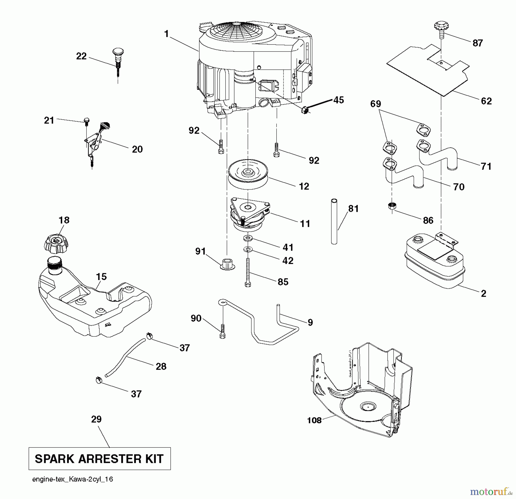 Husqvarna Rasen und Garten Traktoren GTH 264T (96041025100) - Husqvarna Garden Tractor (2012-01 & After) ENGINE
