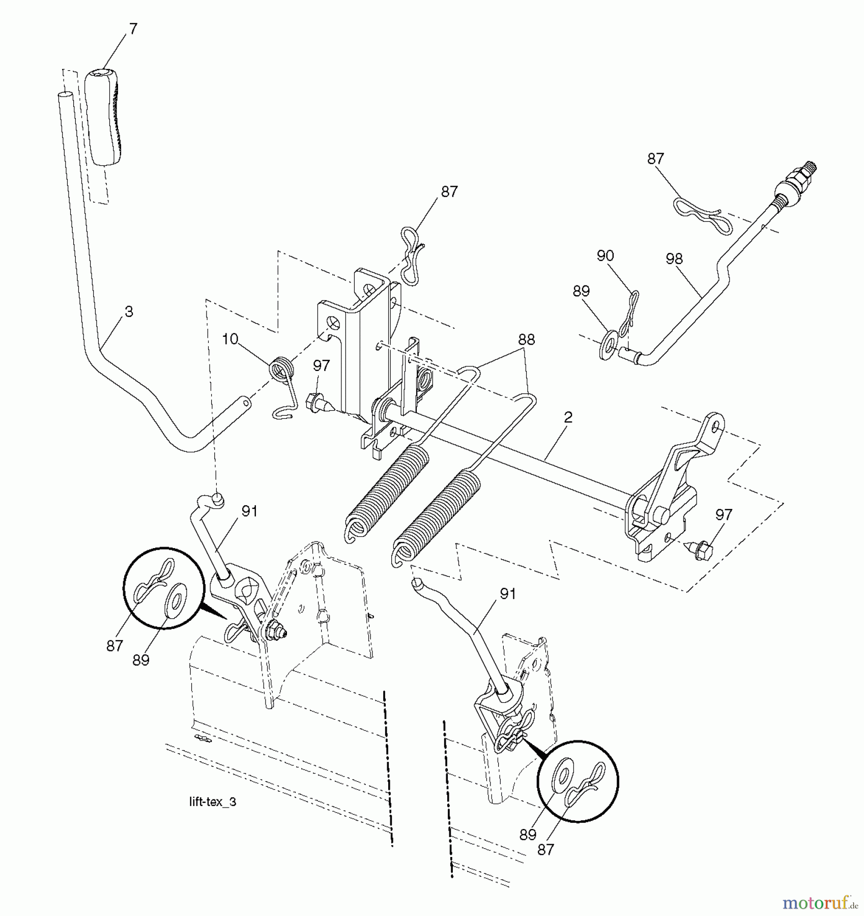 Husqvarna Rasen und Garten Traktoren GTH 264T (96041031100) - Husqvarna Garden Tractor (2012-10 & After) MOWER LIFT / DECK LIFT