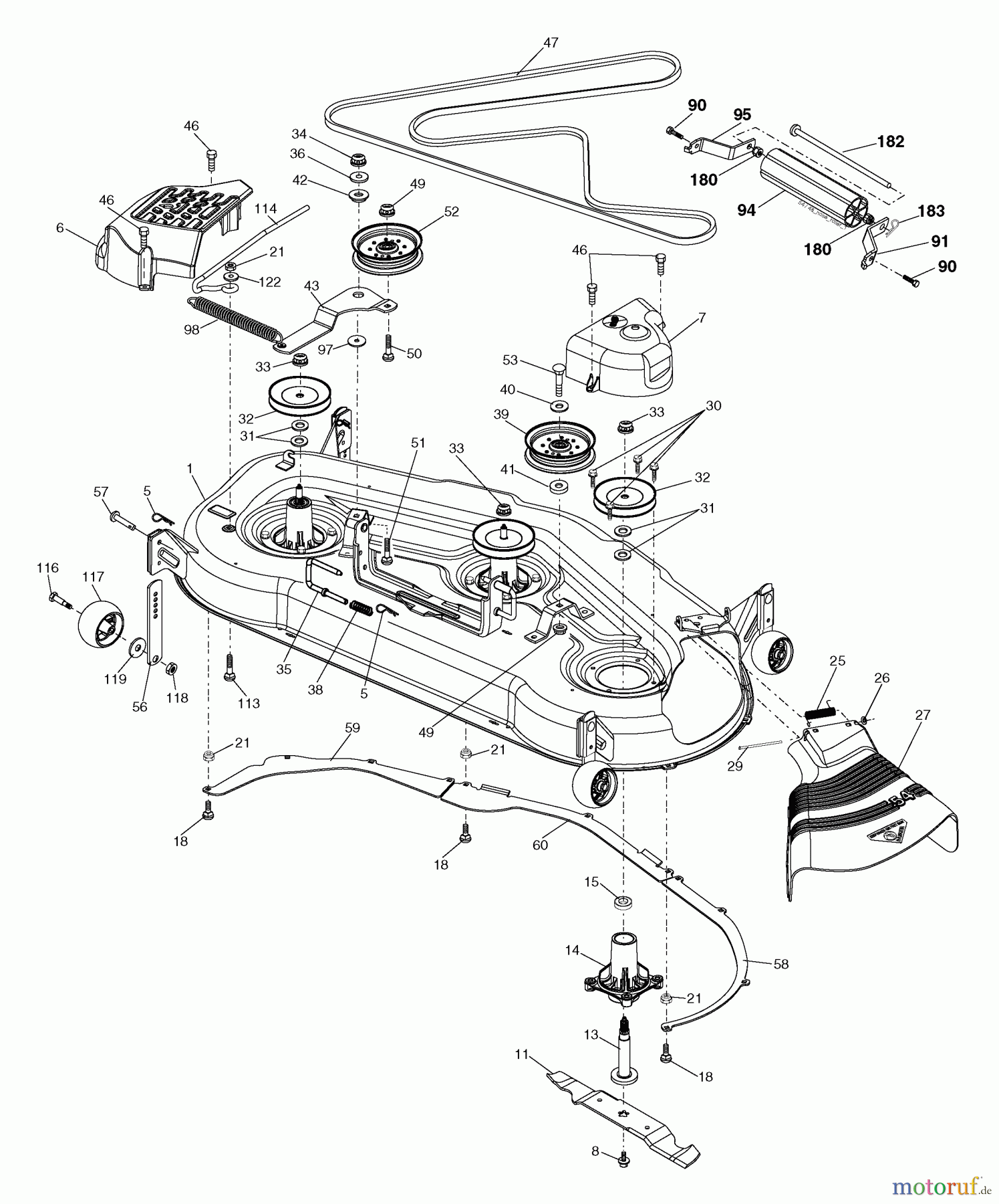 Husqvarna Rasen und Garten Traktoren GTH 2654 (96023000600) - Husqvarna Garden Tractor (2005-03 & After) Mower Deck
