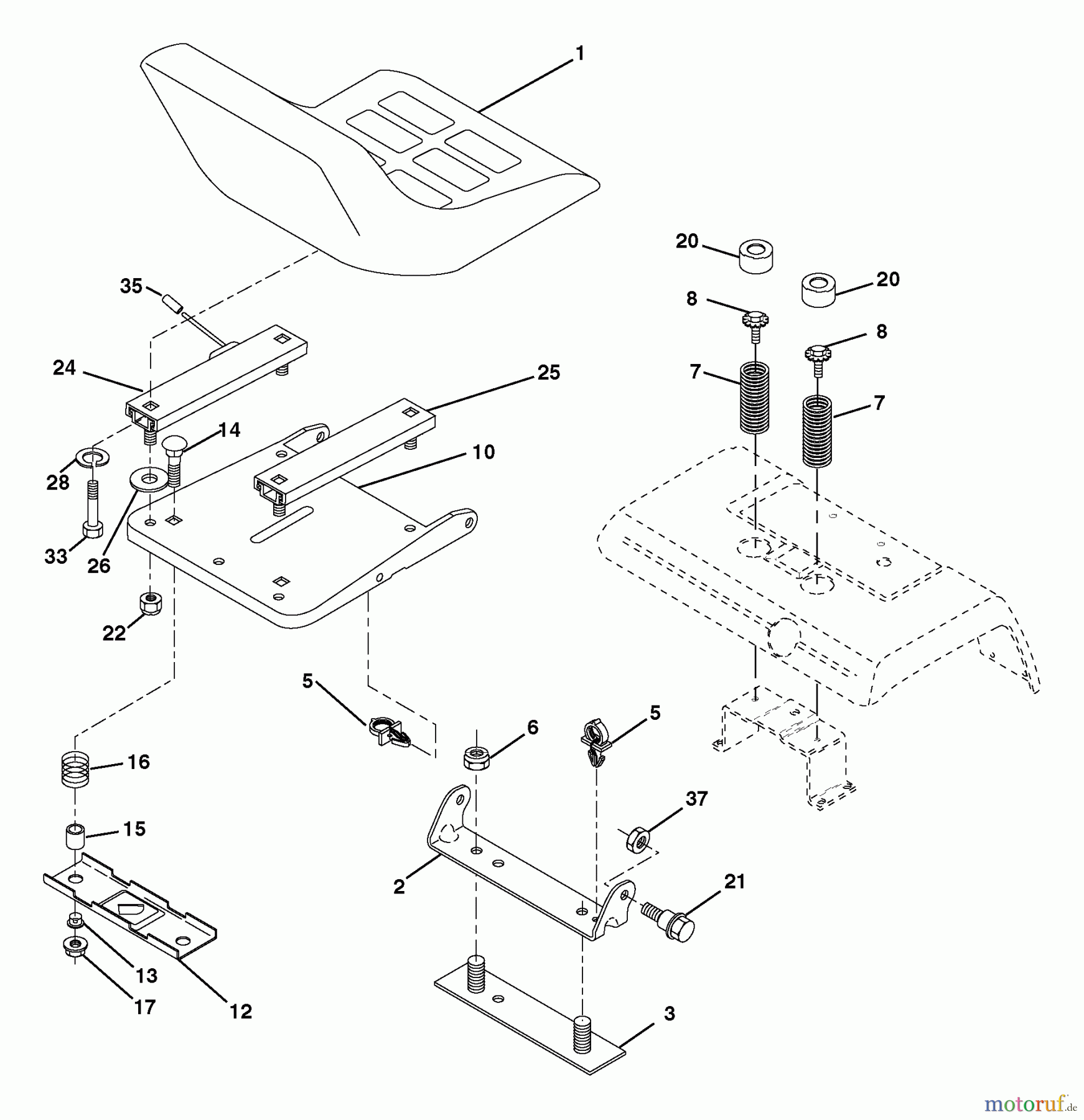 Husqvarna Rasen und Garten Traktoren GTH 2654 (96023000600) - Husqvarna Garden Tractor (2005-03 & After) Seat Assembly
