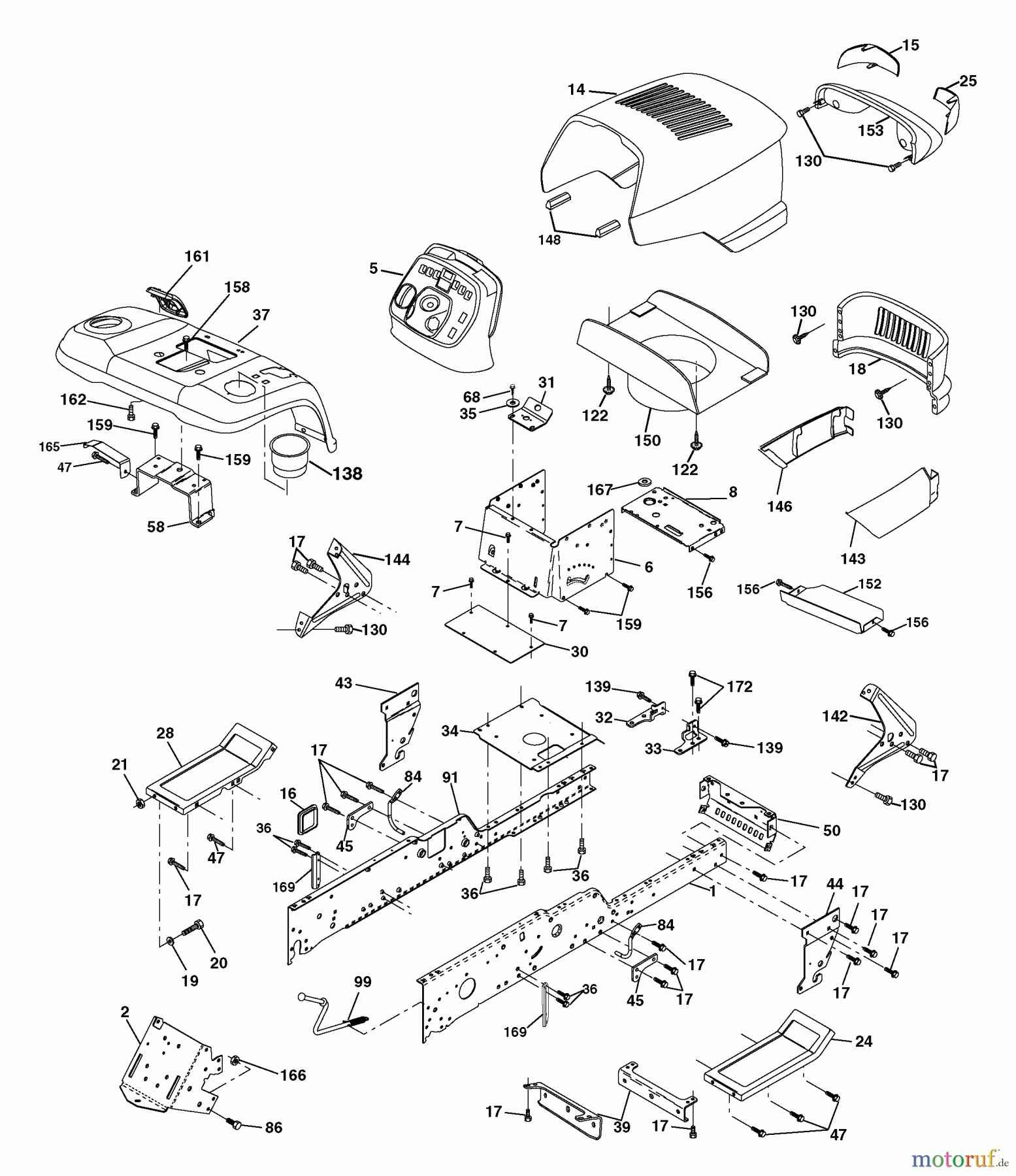 Husqvarna Rasen und Garten Traktoren GTH 2654 (96025000100) - Husqvarna Garden Tractor (2005-06 & After) Chassis And Enclosures