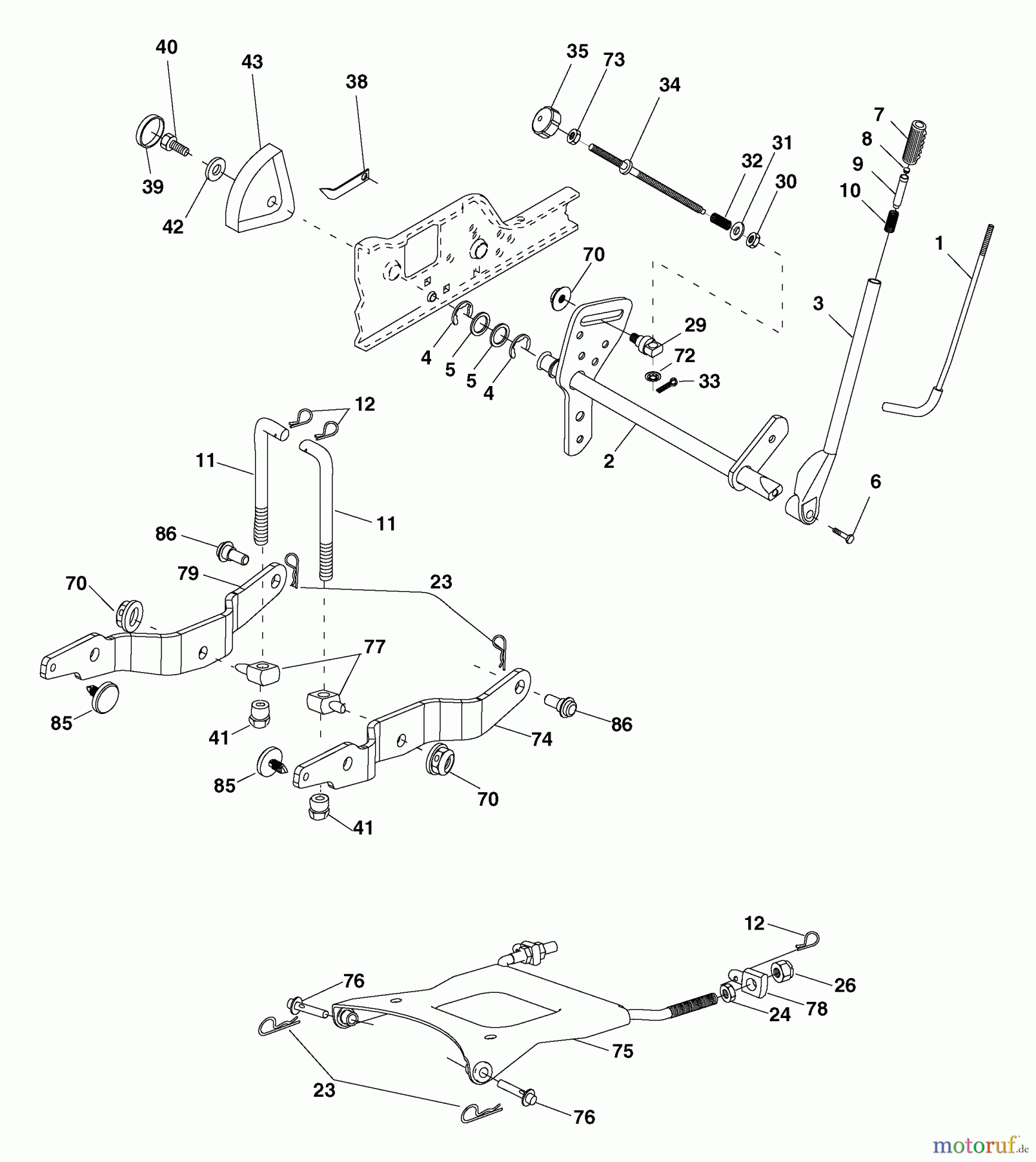 Husqvarna Rasen und Garten Traktoren GTH 2654 (96025000100) - Husqvarna Garden Tractor (2005-06 & After) Lift Assembly