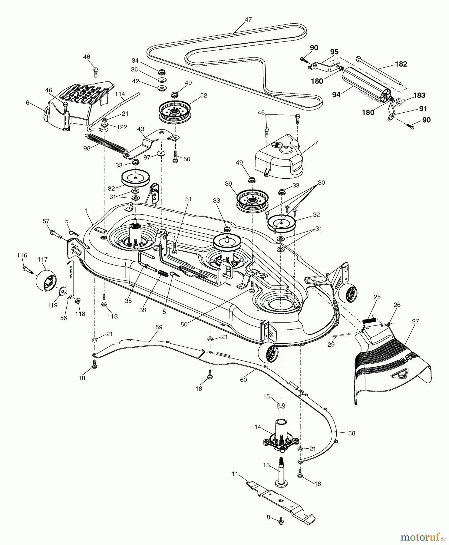 Husqvarna Rasen und Garten Traktoren GTH 2654 (96025000100) - Husqvarna Garden Tractor (2005-06 & After) Mower Deck