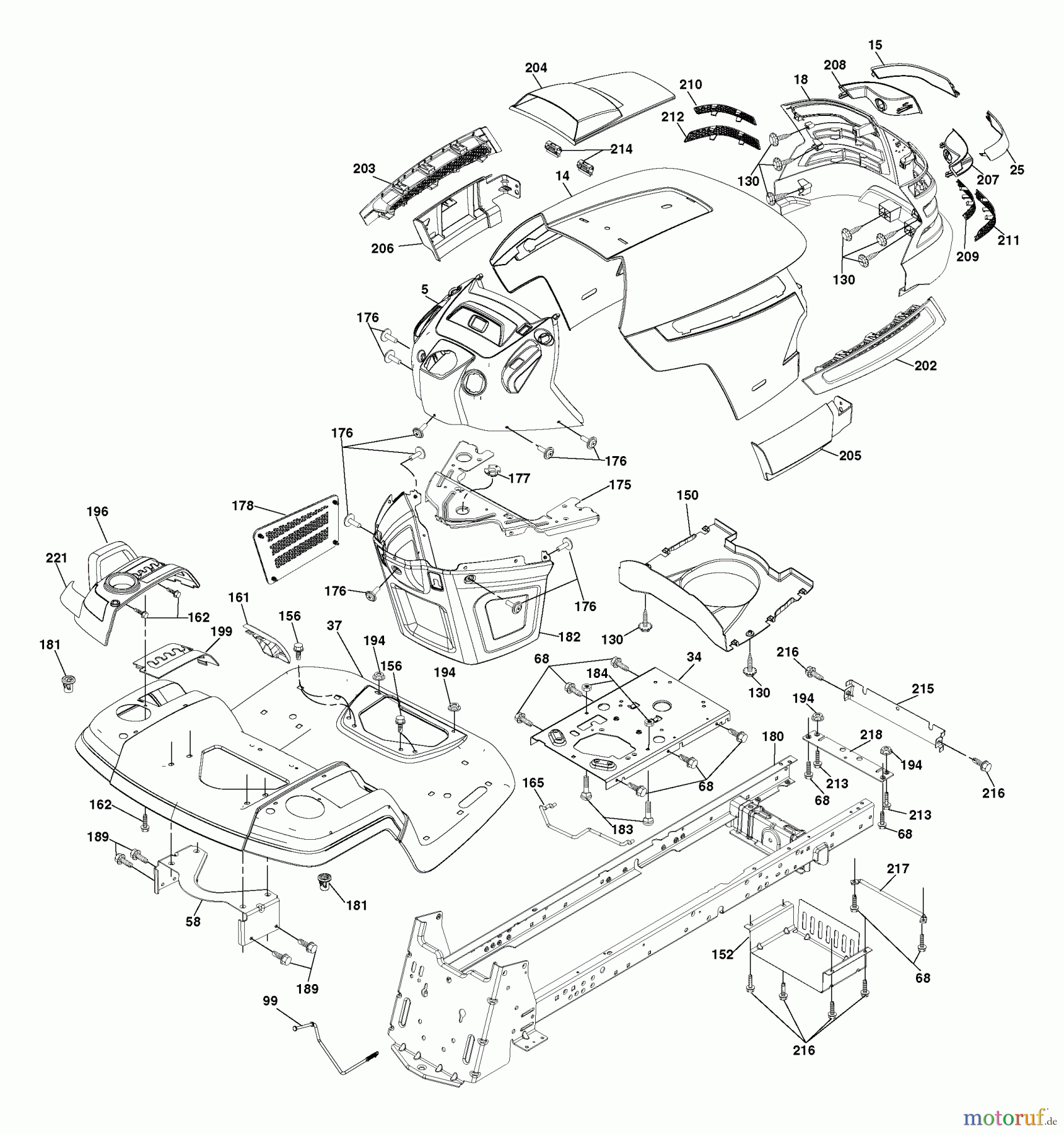 Husqvarna Rasen und Garten Traktoren GTH 2654T (96043001000) - Husqvarna Garden Tractor (2006-03 & After) Chassis