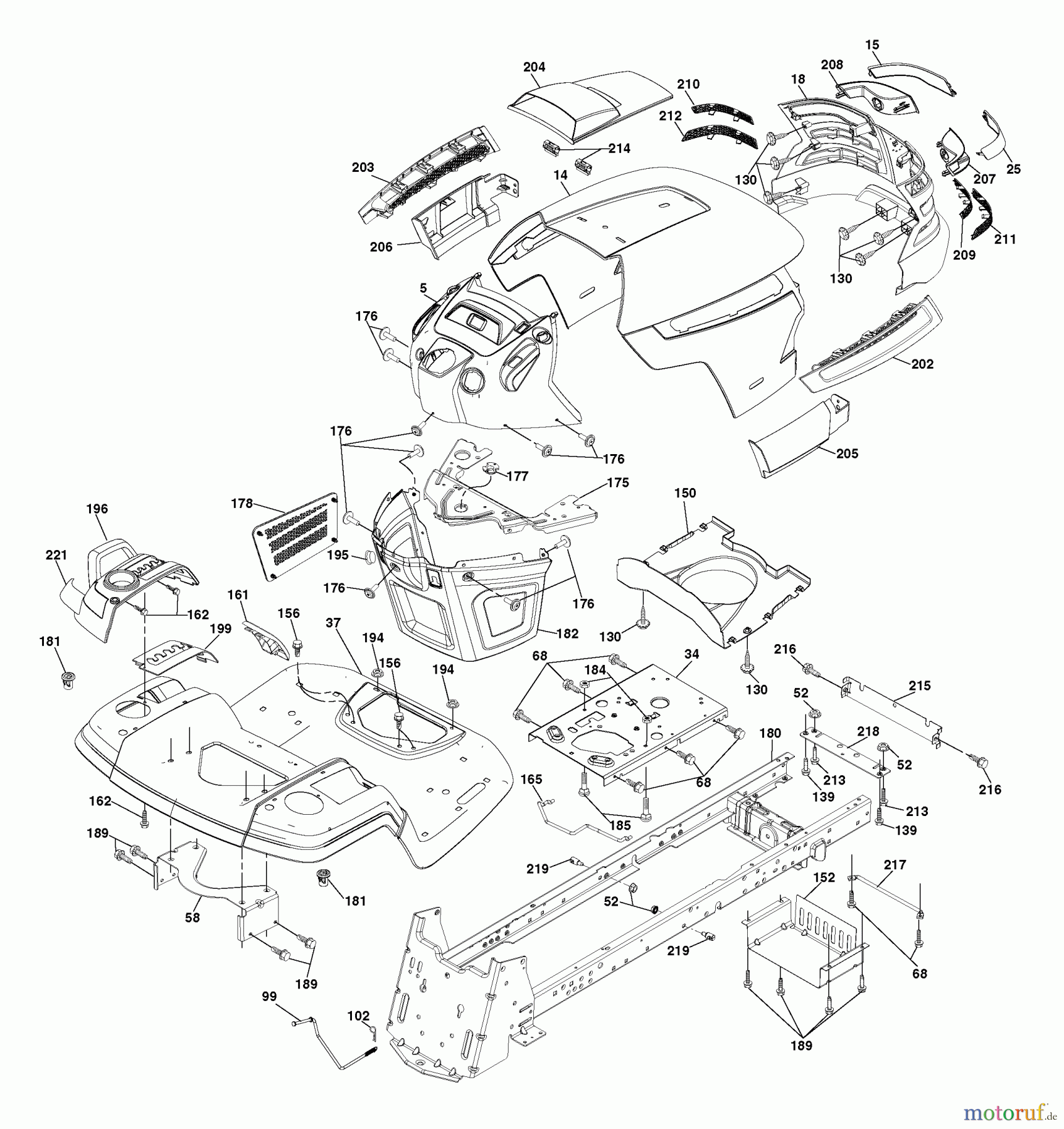 Husqvarna Rasen und Garten Traktoren GTH 2654T (96043001001) - Husqvarna Garden Tractor (2006-03 & After) Chassis