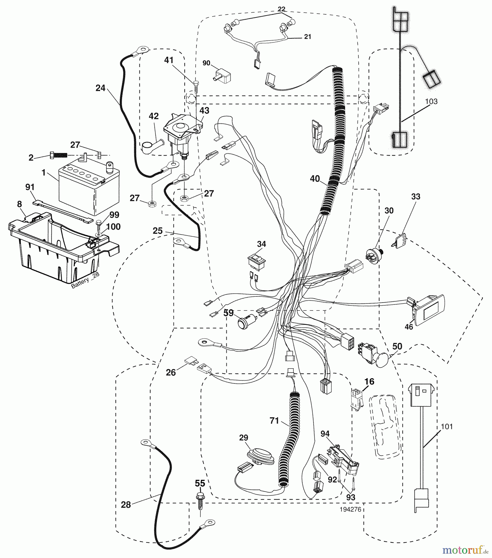Husqvarna Rasen und Garten Traktoren GTH 26K54 (96043003100) - Husqvarna Garden Tractor (2006-11 & After) Electrical