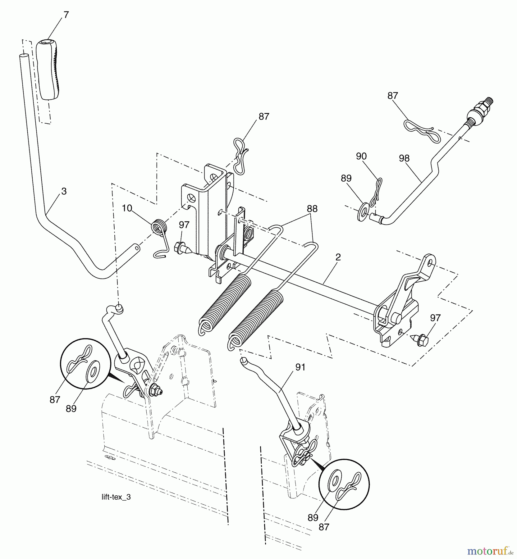 Husqvarna Rasen und Garten Traktoren GTH 26K54 (96043003100) - Husqvarna Garden Tractor (2006-11 & After) Mower Lift
