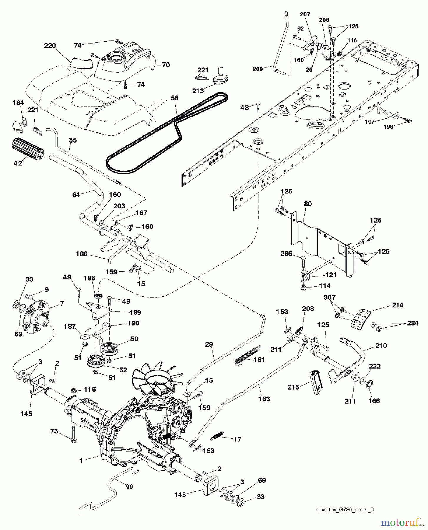 Husqvarna Rasen und Garten Traktoren GTH 26V52LS (96043011802) - Husqvarna Garden Tractor (2011-06 & After) DRIVE