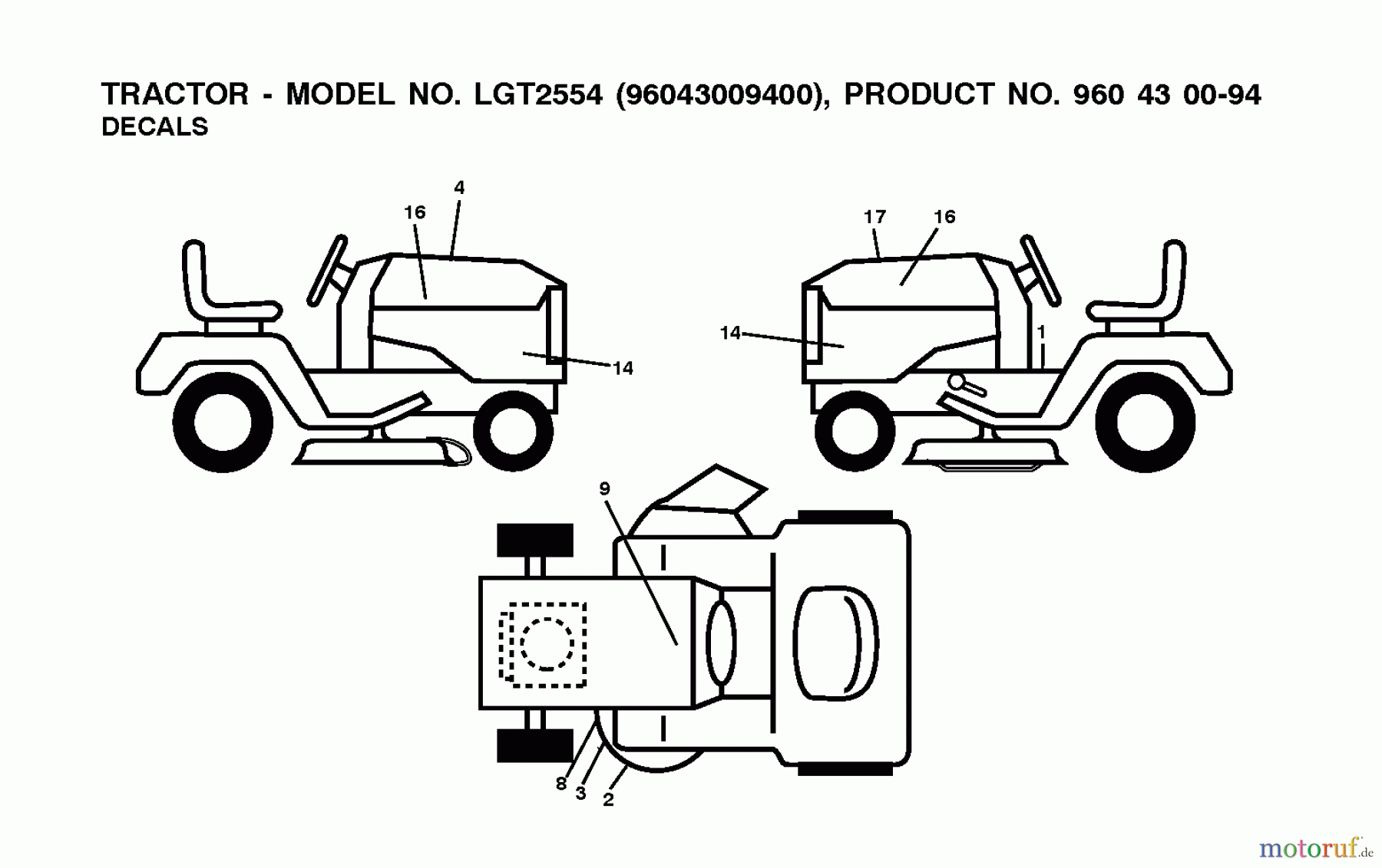 Husqvarna Rasen und Garten Traktoren GTH 26V54 (96048003500) - Husqvarna Garden Tractor (2012-02 & After) DECALS