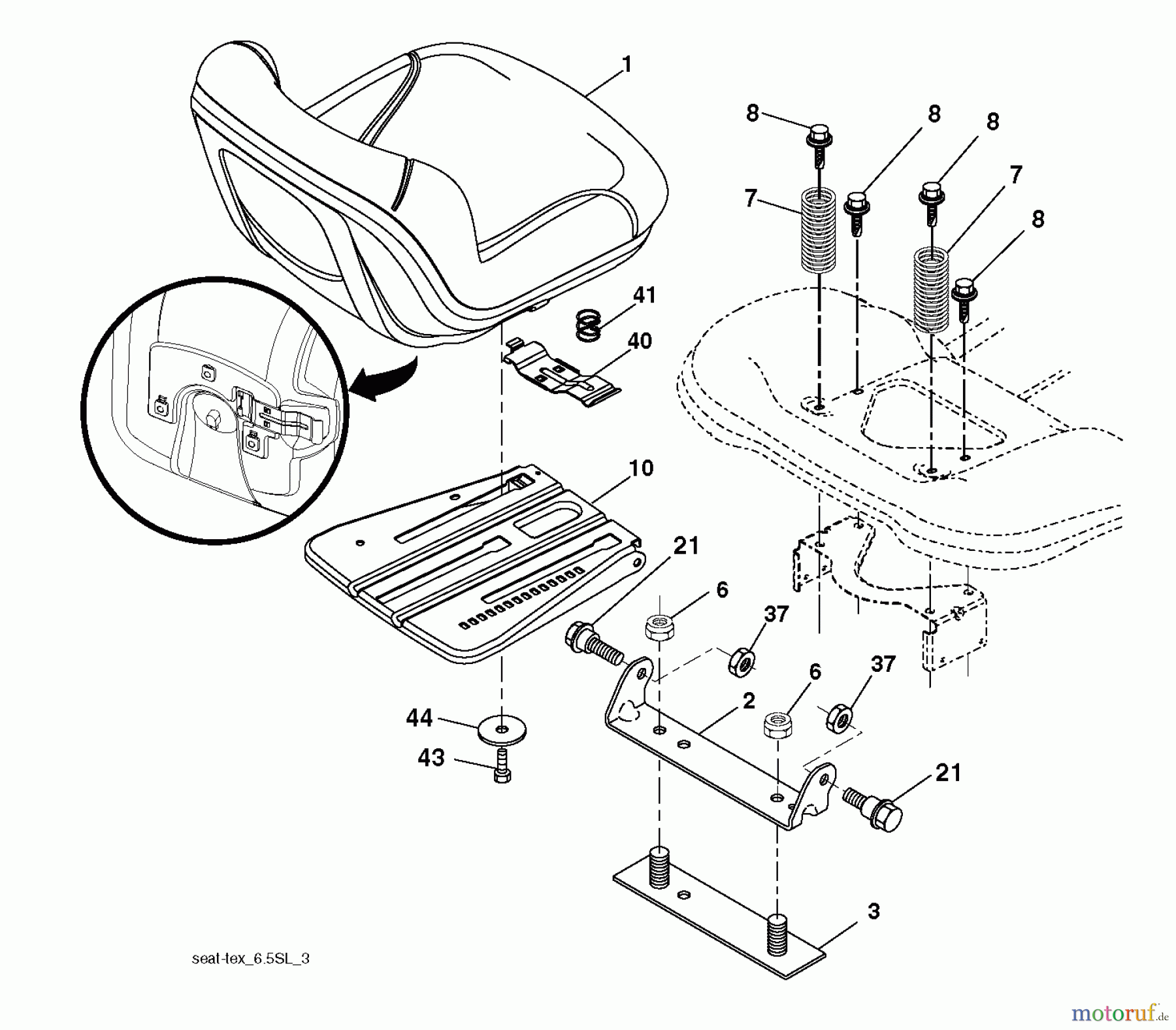 Husqvarna Rasen und Garten Traktoren GTH 26V54 (96048003501) - Husqvarna Garden Tractor (2012-08 & After) SEAT