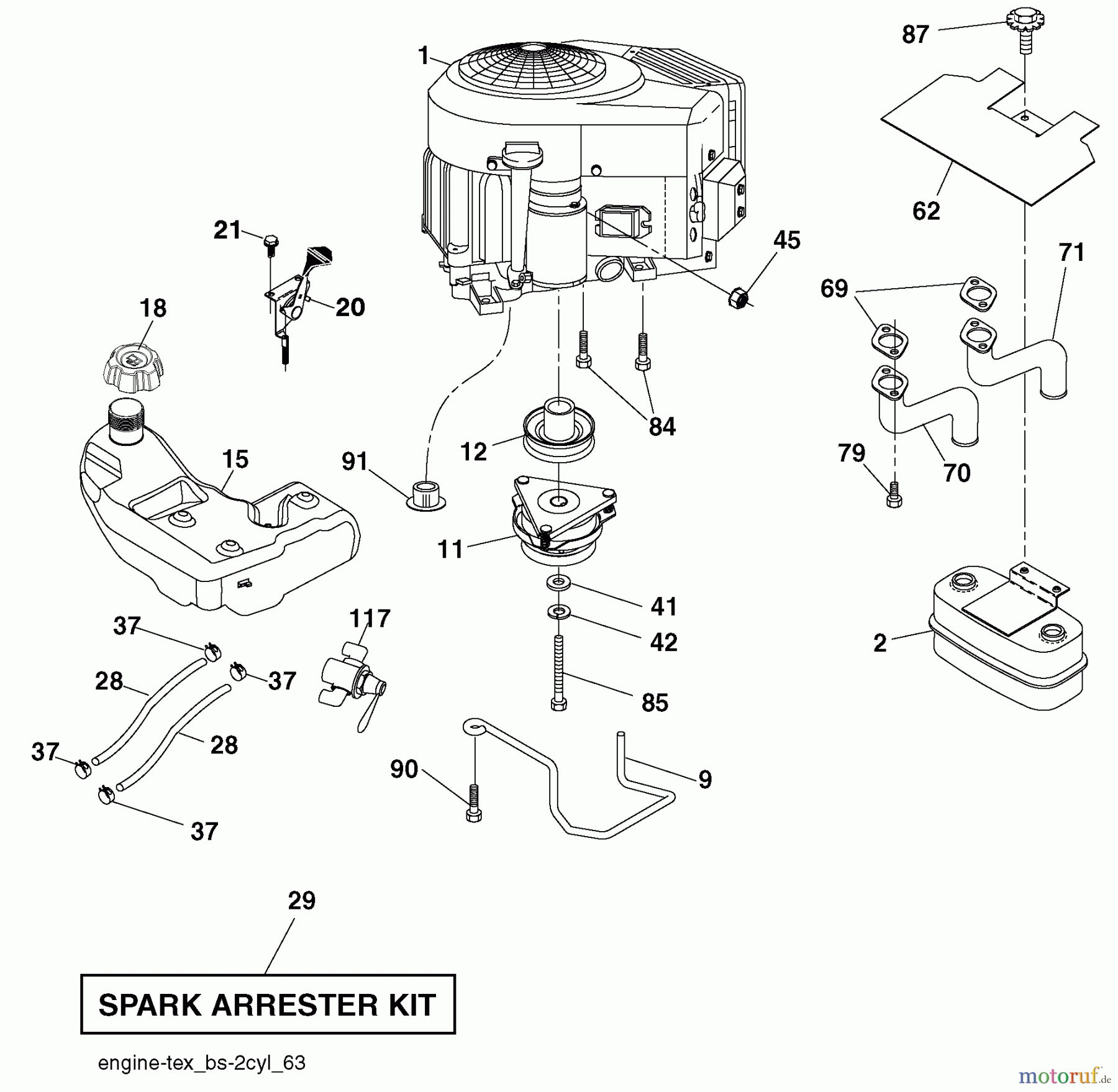 Husqvarna Rasen und Garten Traktoren GTH 2752TF (96041017500) - Husqvarna Garden Tractor (2010-05 & After) Engine