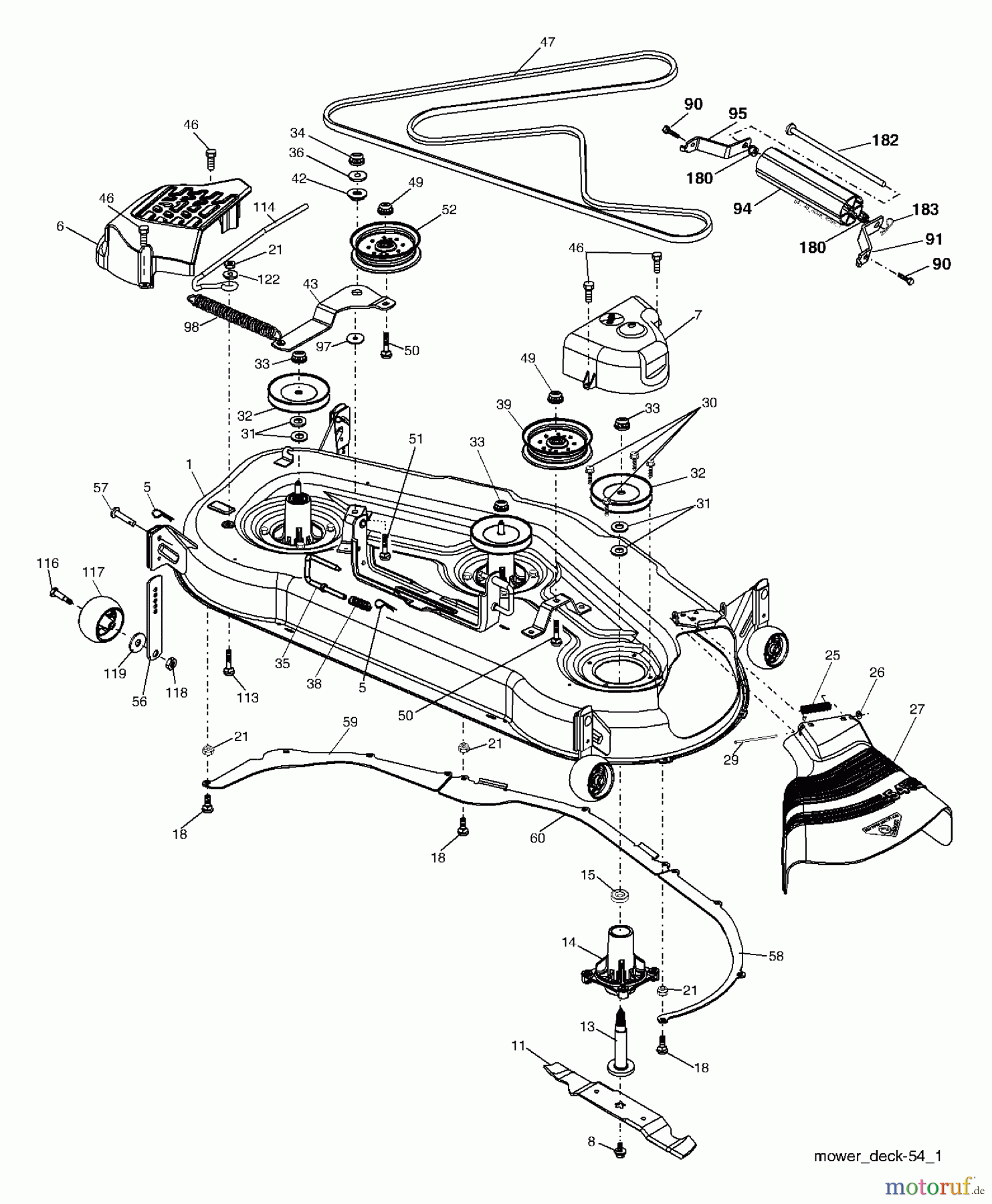 Husqvarna Rasen und Garten Traktoren GTH 2754 (96023000400) - Husqvarna Garden Tractor (2005-06 & After) Mower Deck
