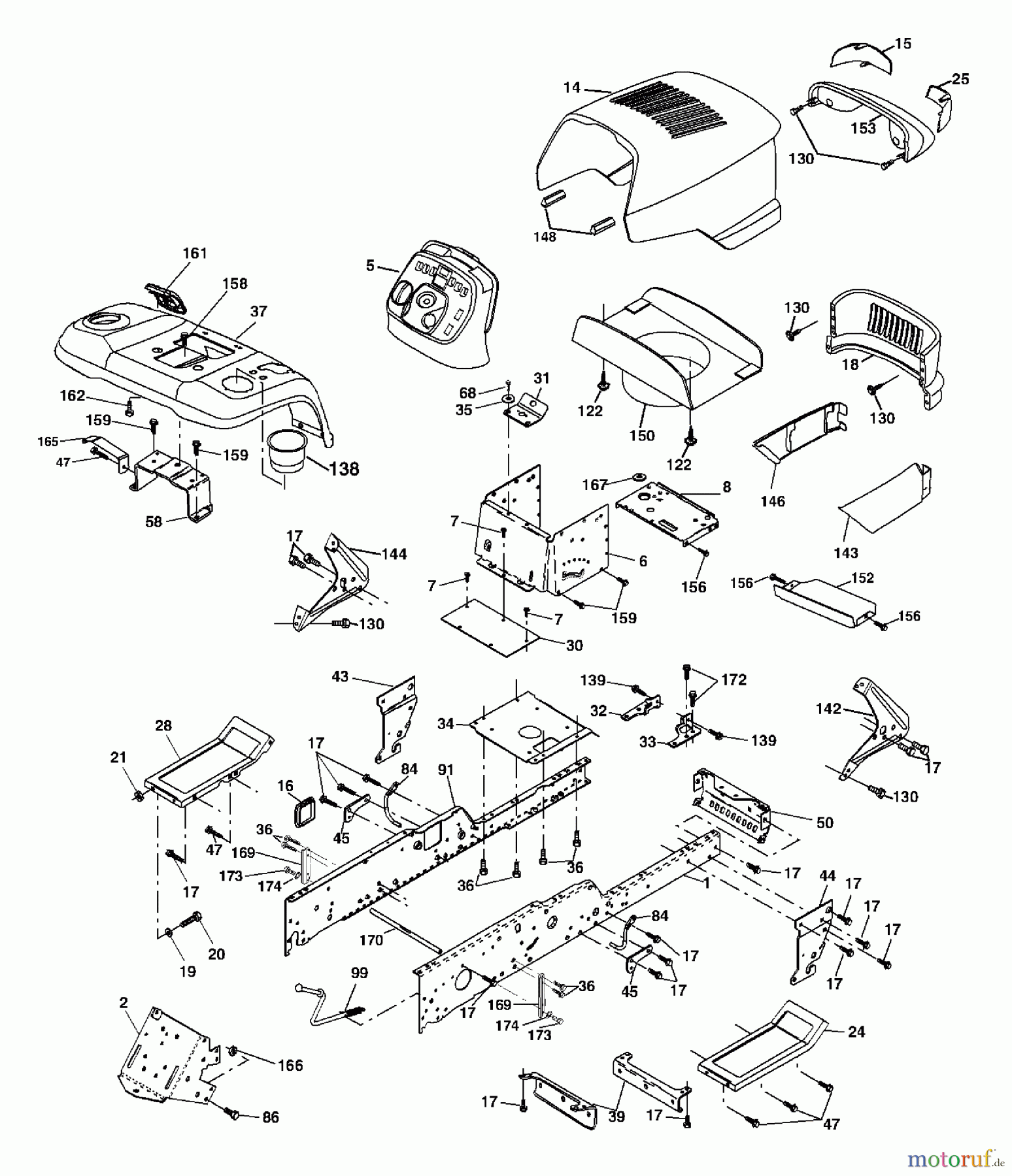 Husqvarna Rasen und Garten Traktoren GTH 2754 (96023000401) - Husqvarna Garden Tractor (2005-06 & After) Chassis And Enclosures