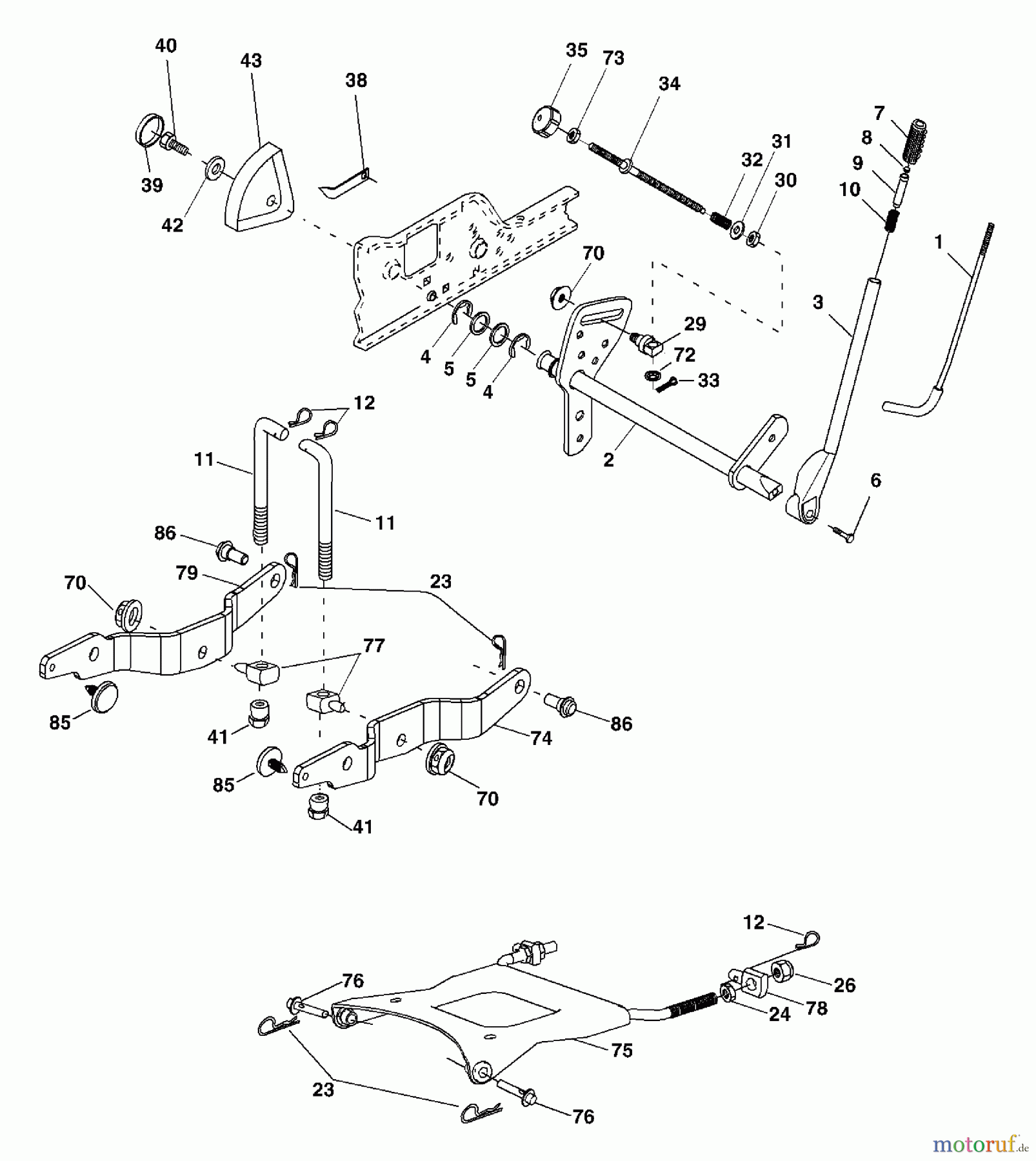 Husqvarna Rasen und Garten Traktoren GTH 2754 (96023000401) - Husqvarna Garden Tractor (2005-06 & After) Lift Assembly