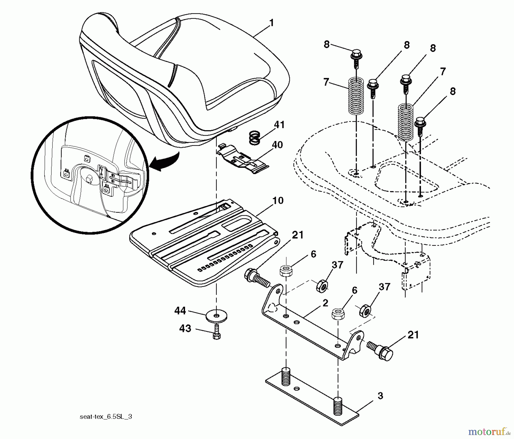 Husqvarna Rasen und Garten Traktoren GTH 27V48LS (96043011701) - Husqvarna Garden Tractor (2011-01 & After) SEAT