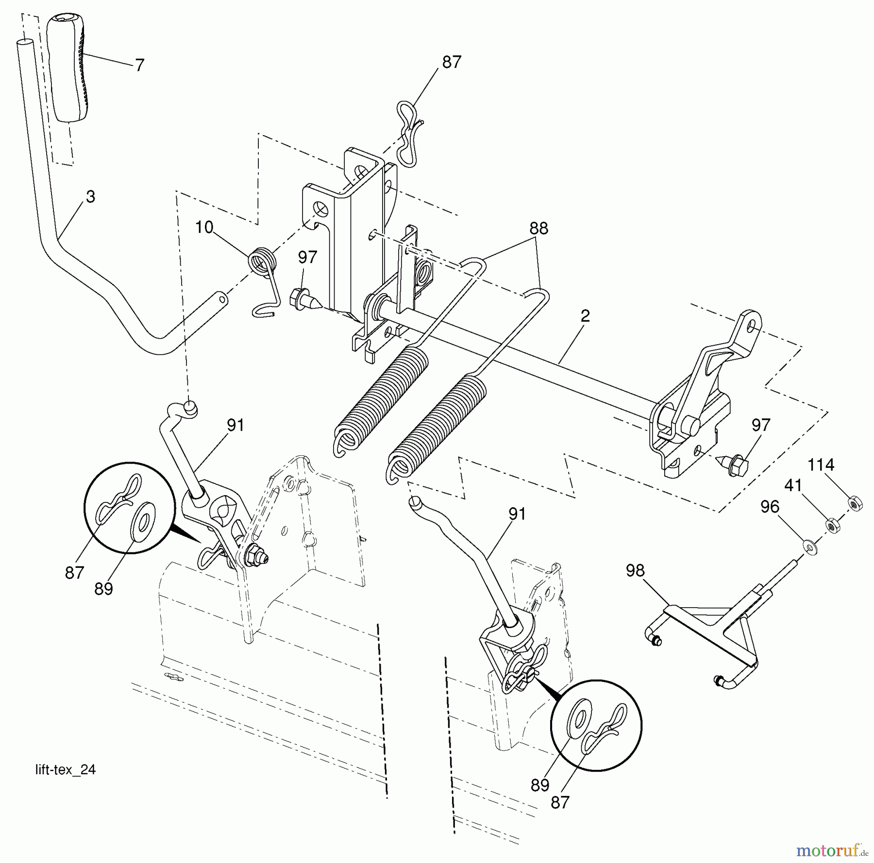 Husqvarna Rasen und Garten Traktoren GTH 27V52LS (96043009100) - Husqvarna Garden Tractor (2010-04 & After) Mower Lift