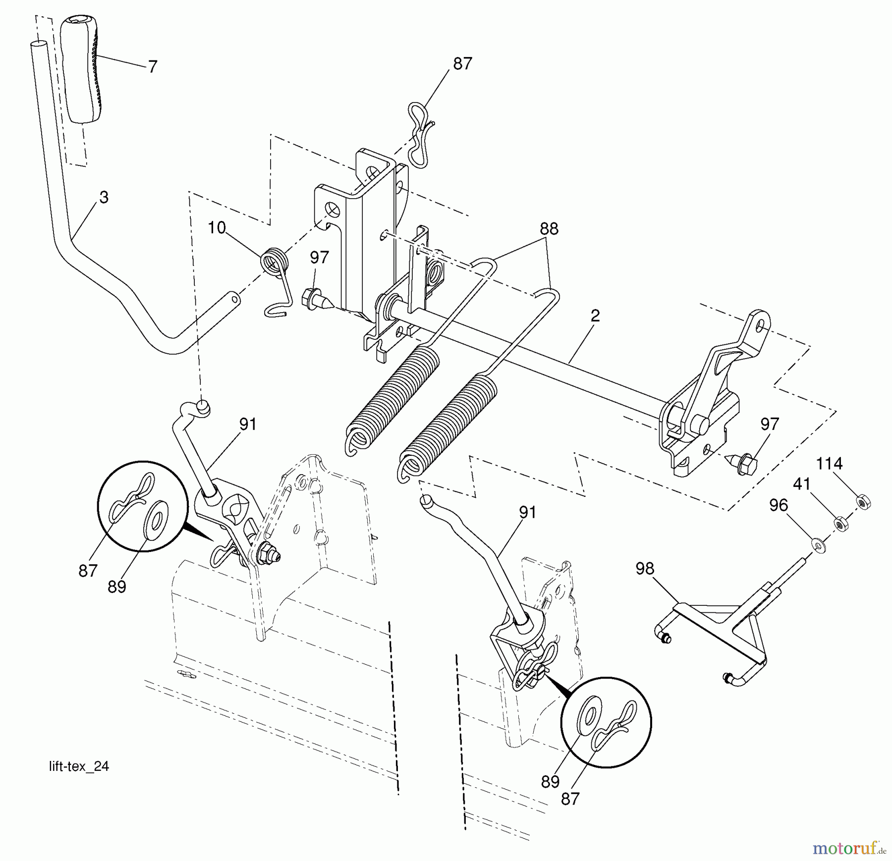 Husqvarna Rasen und Garten Traktoren GTH 27V52LS (96043009101) - Husqvarna Garden Tractor (2010-03 & After) Mower Lift