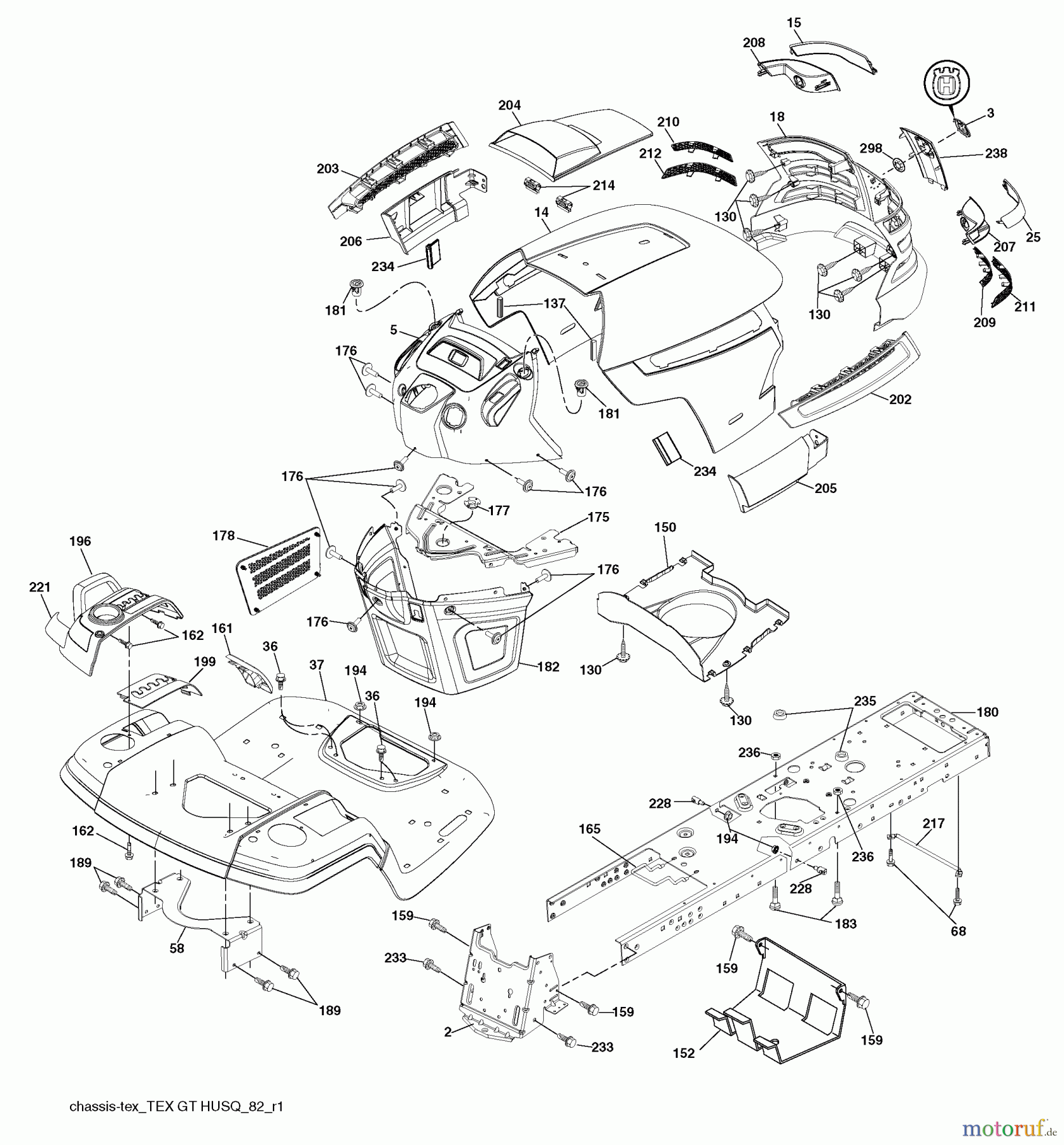 Husqvarna Rasen und Garten Traktoren GTH 27V52LS (96043009900) - Husqvarna Garden Tractor (2009-12 & After) Chassis