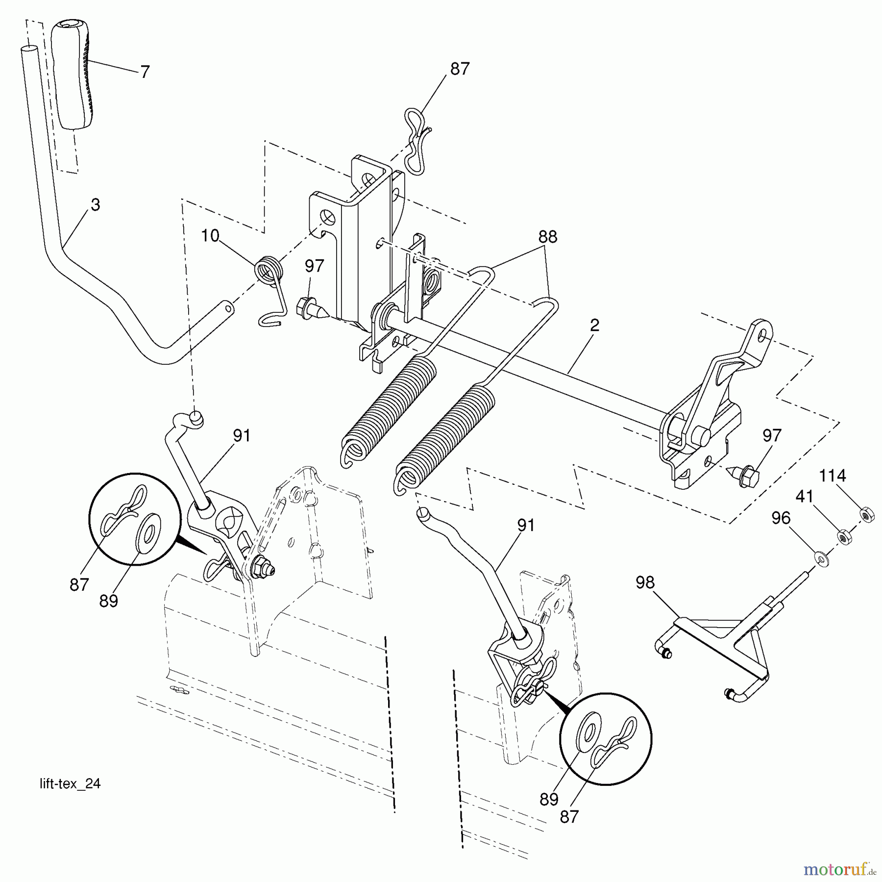 Husqvarna Rasen und Garten Traktoren GTH 27V52LS (96043009900) - Husqvarna Garden Tractor (2009-12 & After) Mower Lift