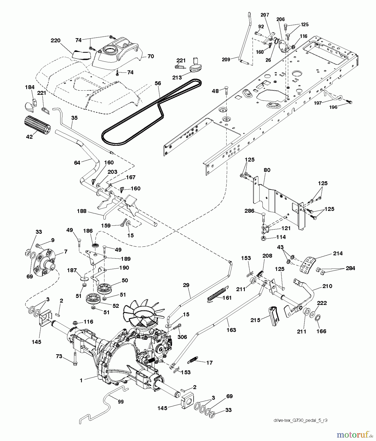 Husqvarna Rasen und Garten Traktoren GTH 3052TF (96041026500) - Husqvarna Garden Tractor (2011-06 & After) DRIVE