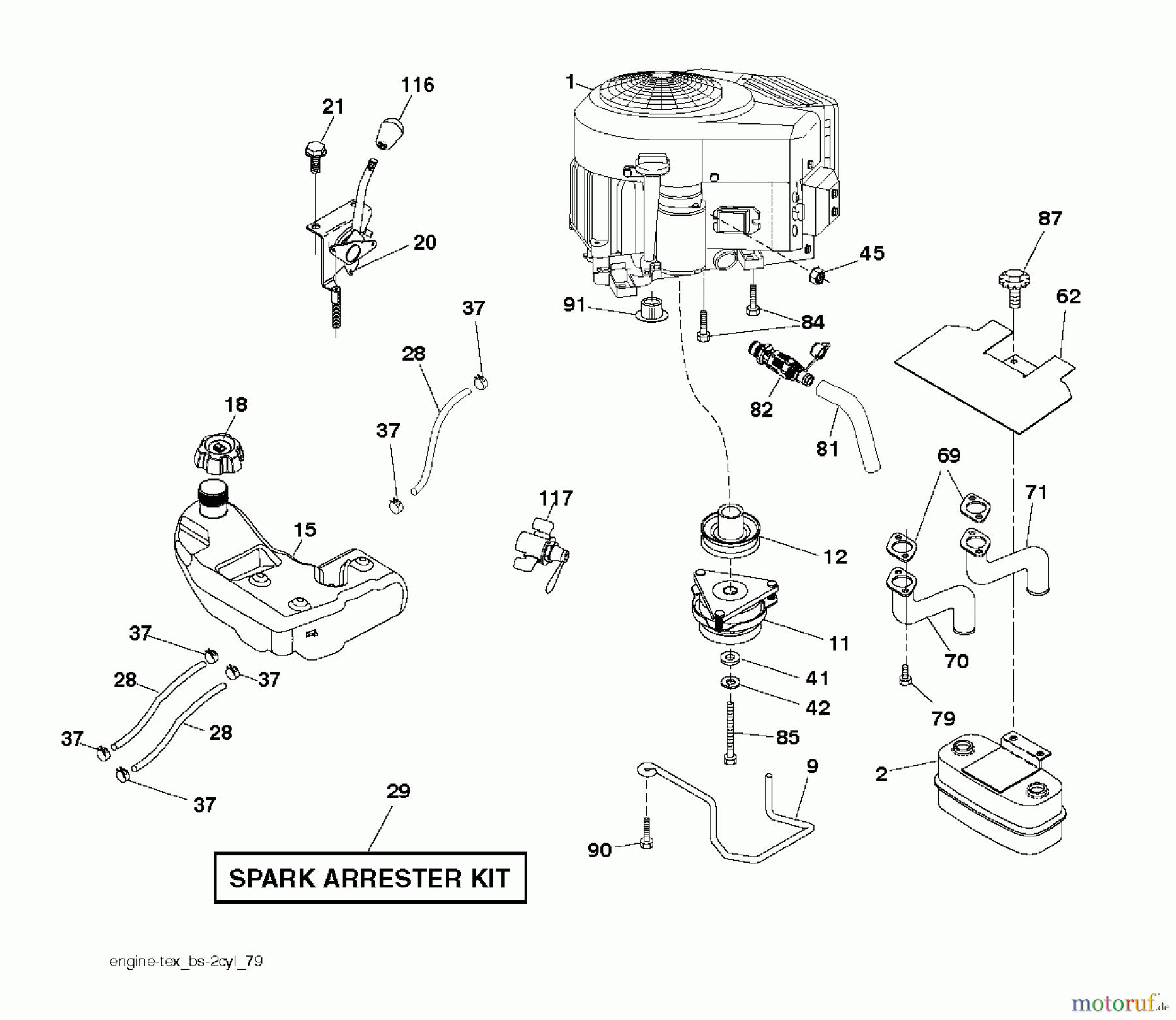 Husqvarna Rasen und Garten Traktoren GTH 3052TDF (96041028502) - Husqvarna Garden Tractor (2013-05) ENGINE