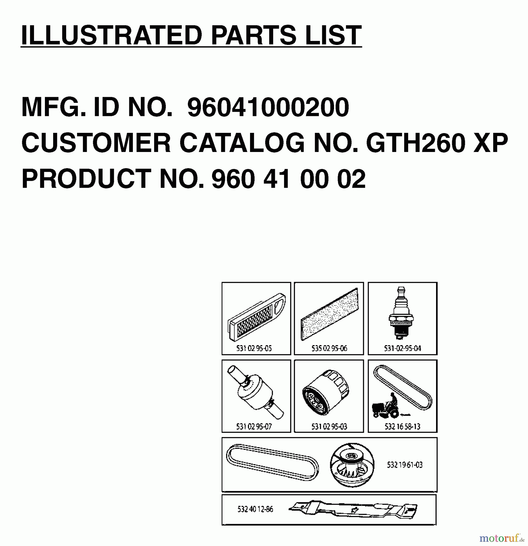 Husqvarna Rasen und Garten Traktoren GTH 3052TF (96041026501) - Husqvarna Garden Tractor (2012-01 & After) FREQUENTLY USED PARTS