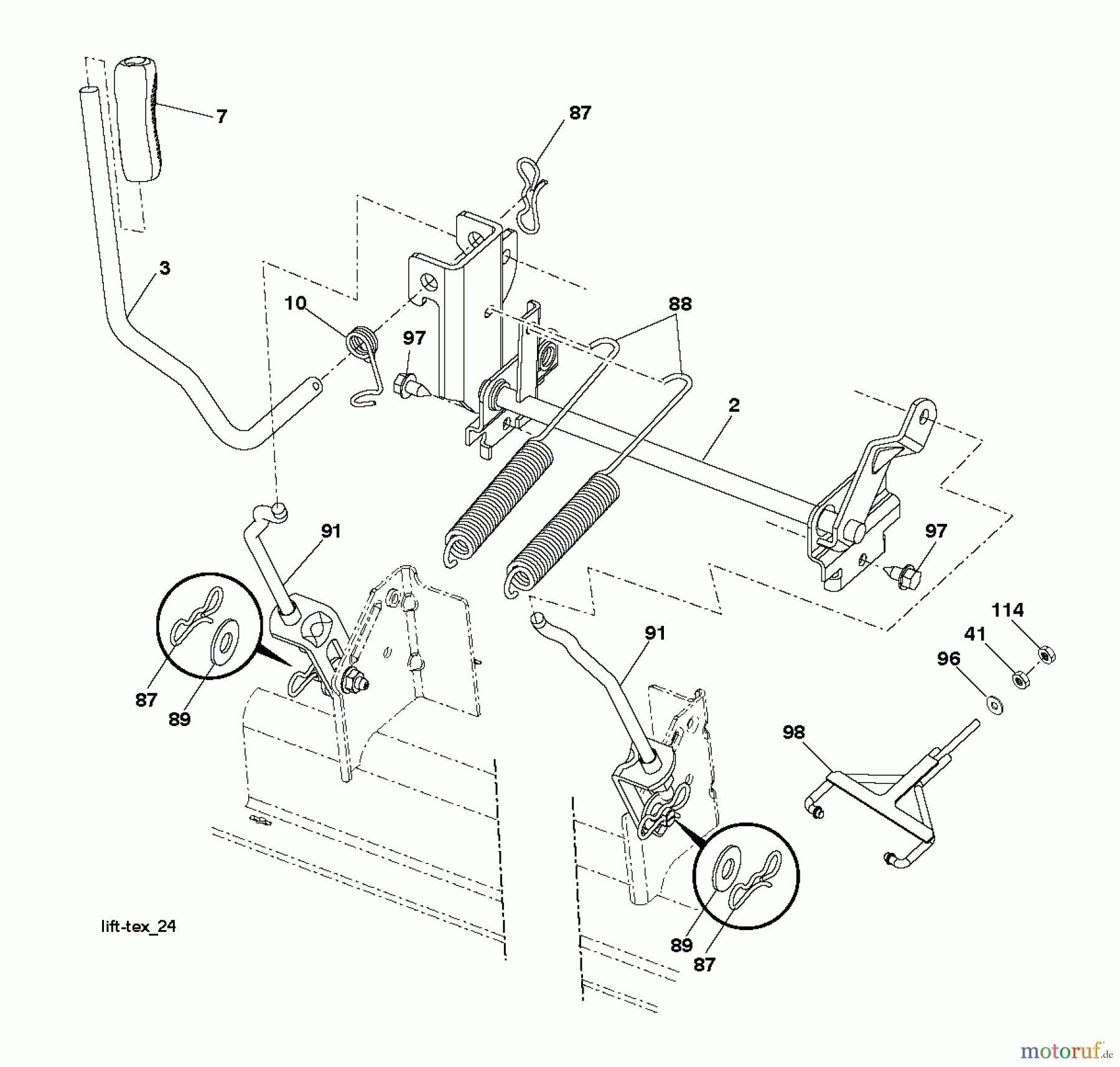 Husqvarna Rasen und Garten Traktoren GTH 3052TDF (96041028501) - Husqvarna Garden Tractor (2012-11 & After) MOWER LIFT / DECK LIFT