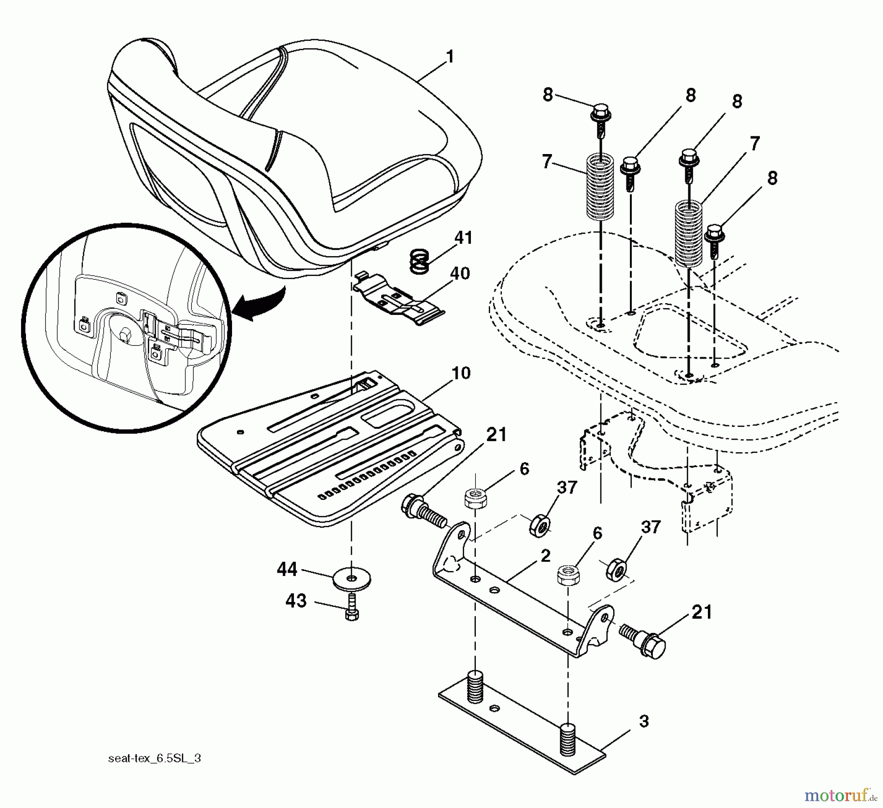 Husqvarna Rasen und Garten Traktoren GTH 3052TDF (96041028501) - Husqvarna Garden Tractor (2012-11 & After) SEAT